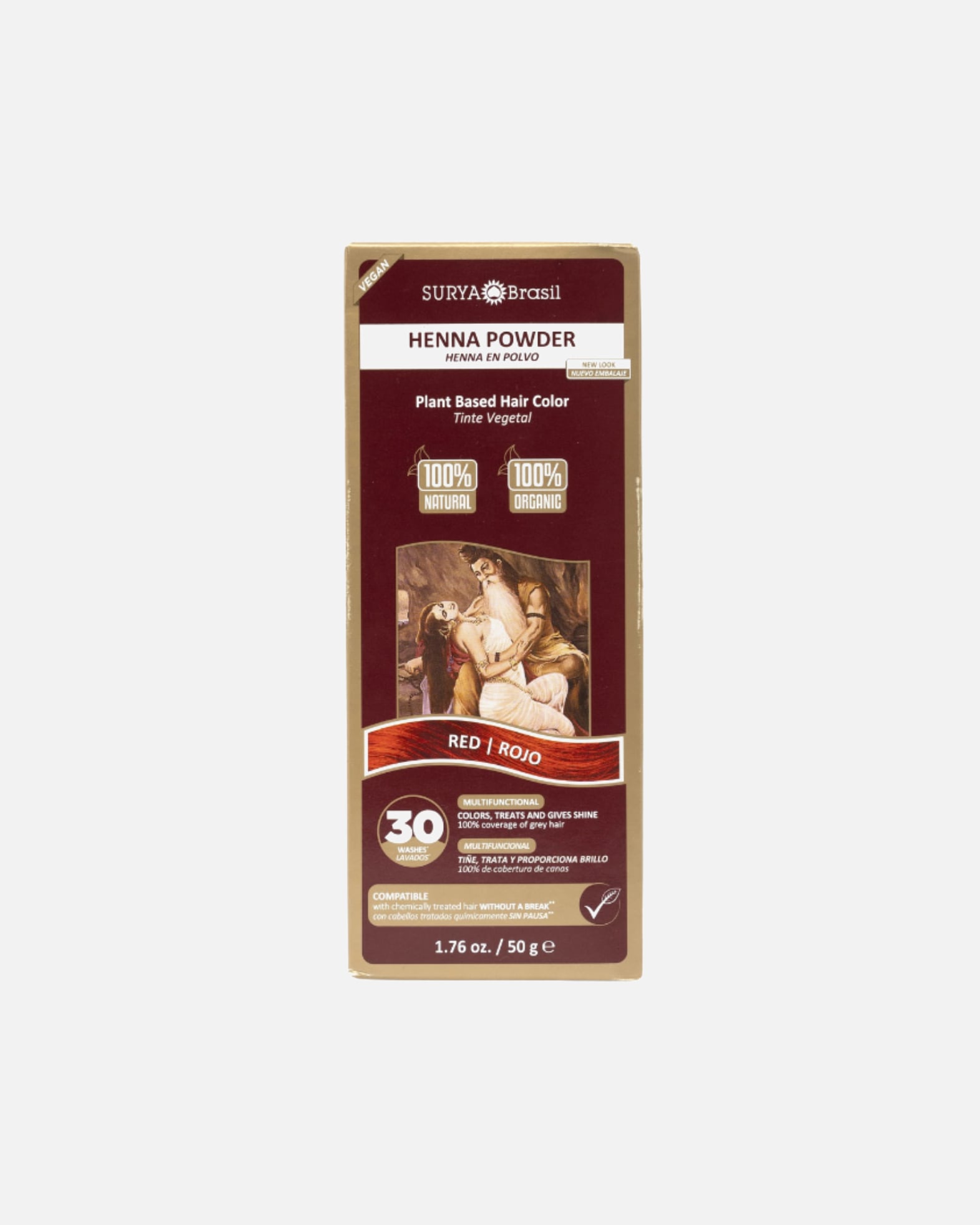 Haarverf voor UnisexSurya BrasilHenna PowderRed