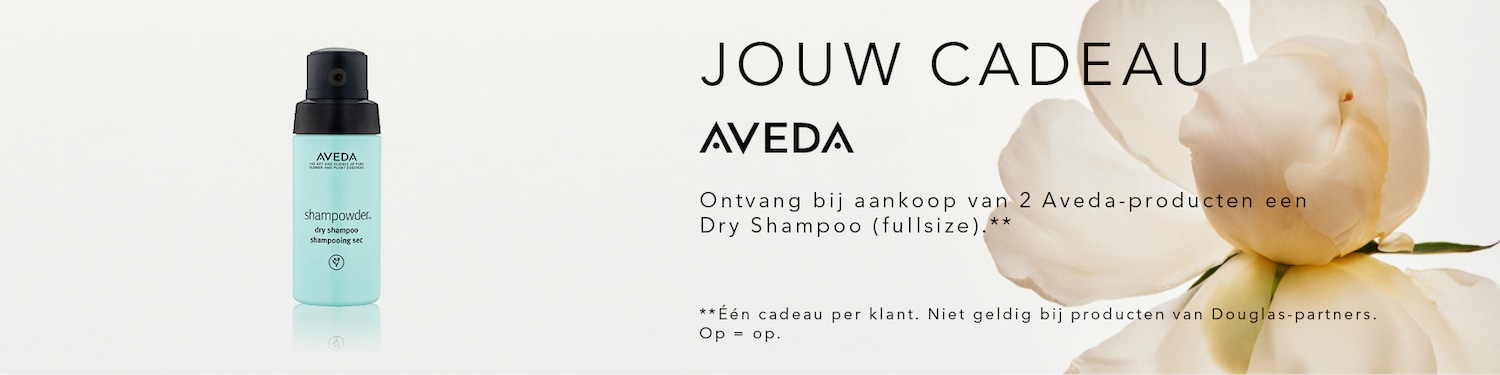 Aveda Shampowder droogshampoo in een lichtblauwe spuitbus met zwarte dop.