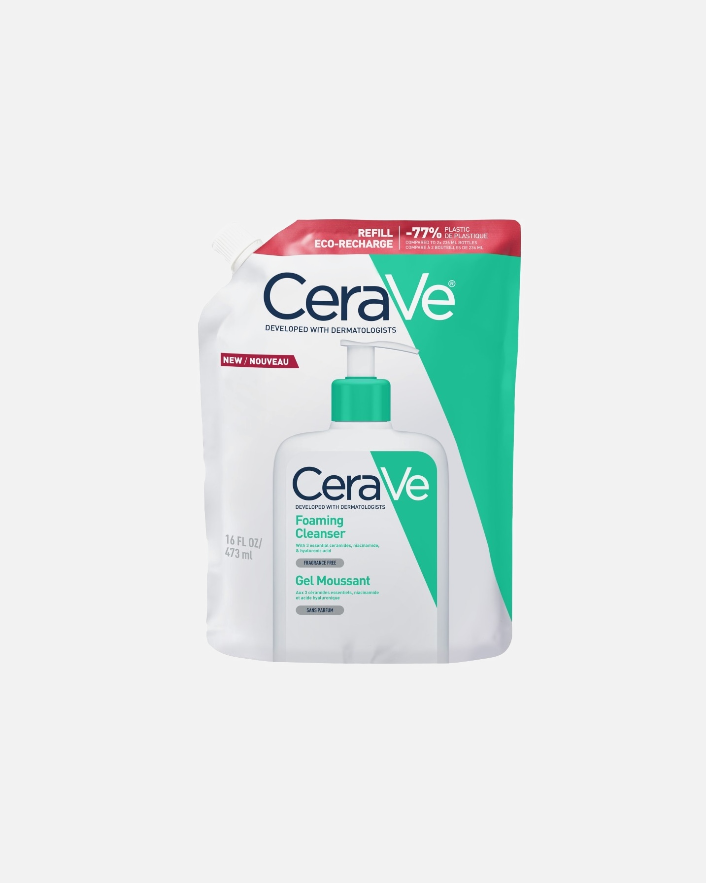 Reinigingsgel voor UnisexCeraVeSchuimend voor gezicht en lichaam473 ml - Refill