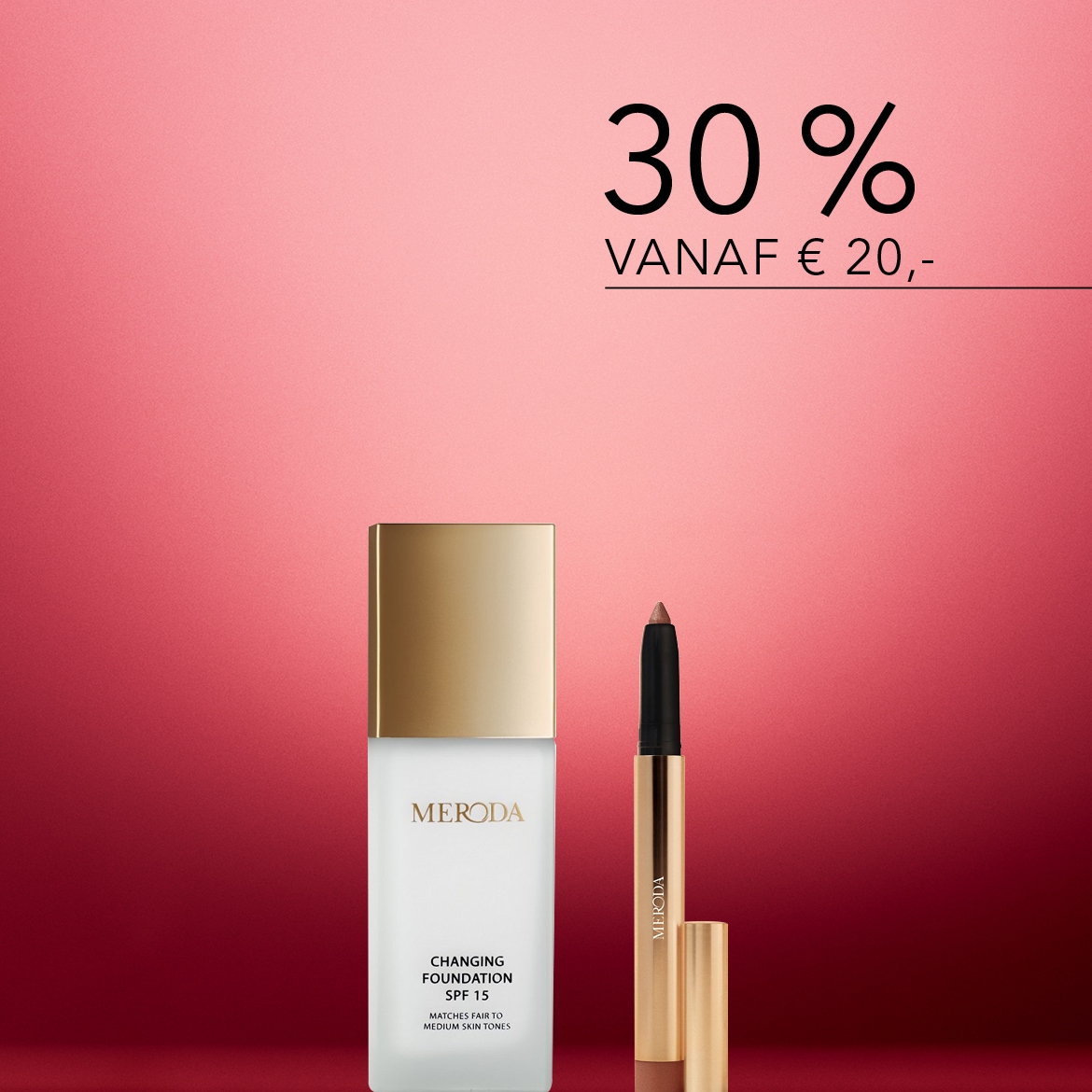 Ontdek Meroda's Changing Foundation SPF 15 en concealer, geschikt voor lichte tot medium huidtinten, nu met 30% korting vanaf €20.