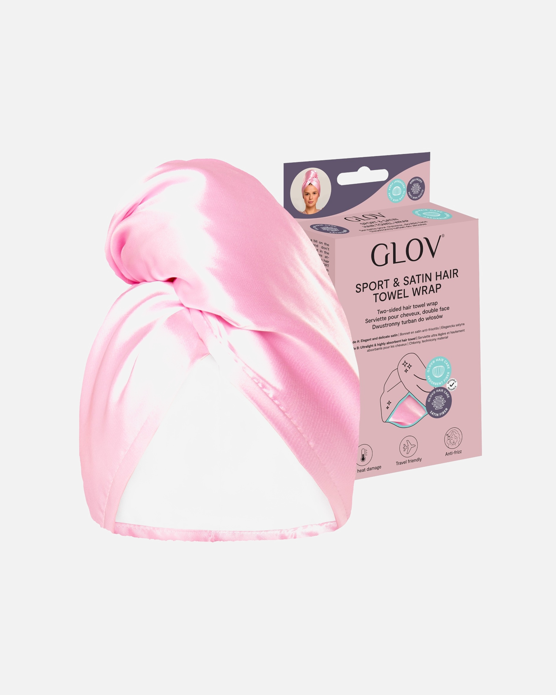 Handdoek voor GLOVHair Towel WrapPINK