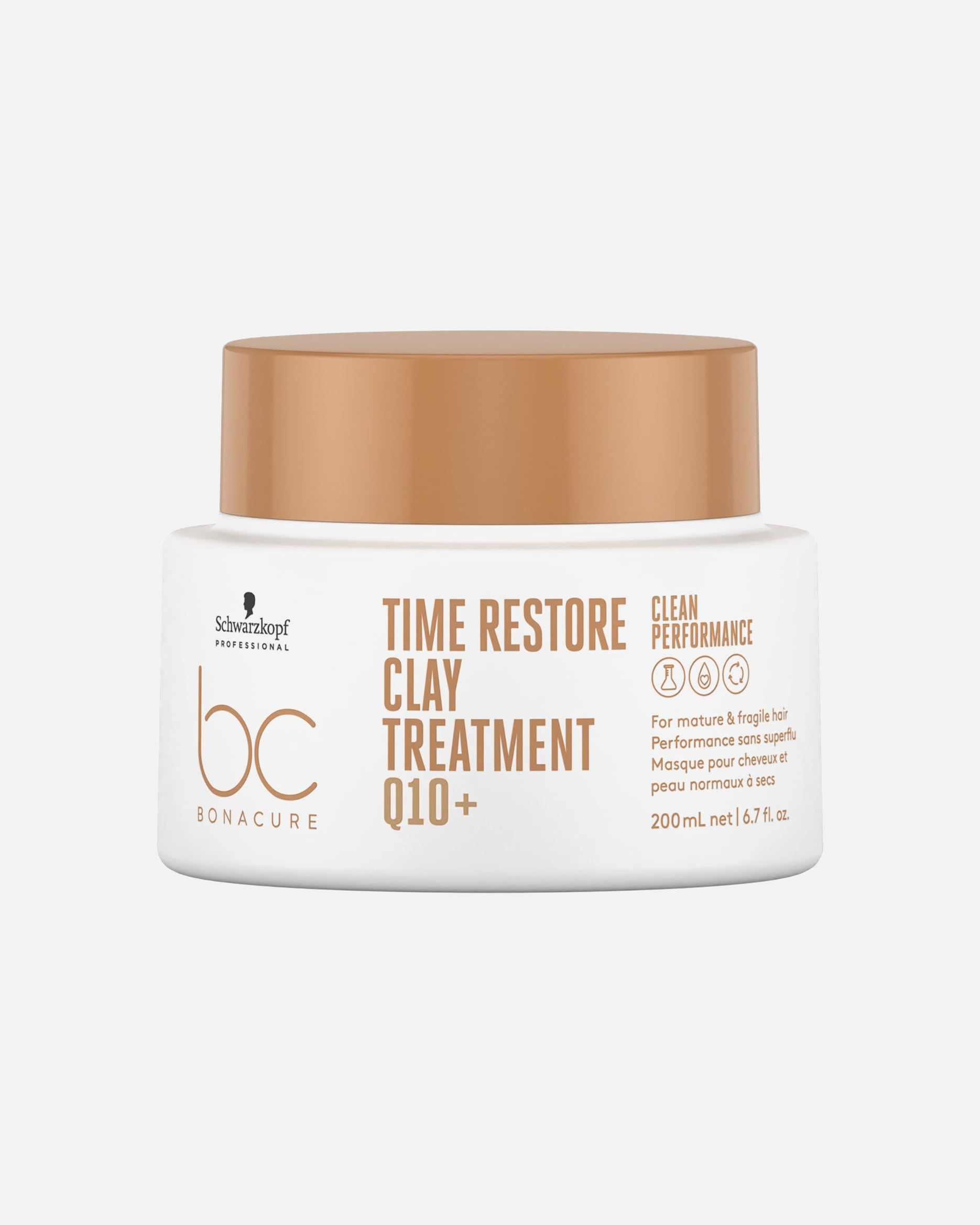 Haarbehandeling voor UnisexSchwarzkopf ProfessionalBC BONACURE Q10 Time RestoreBC Clean Time Restore Kleimasker 200ml200 ml