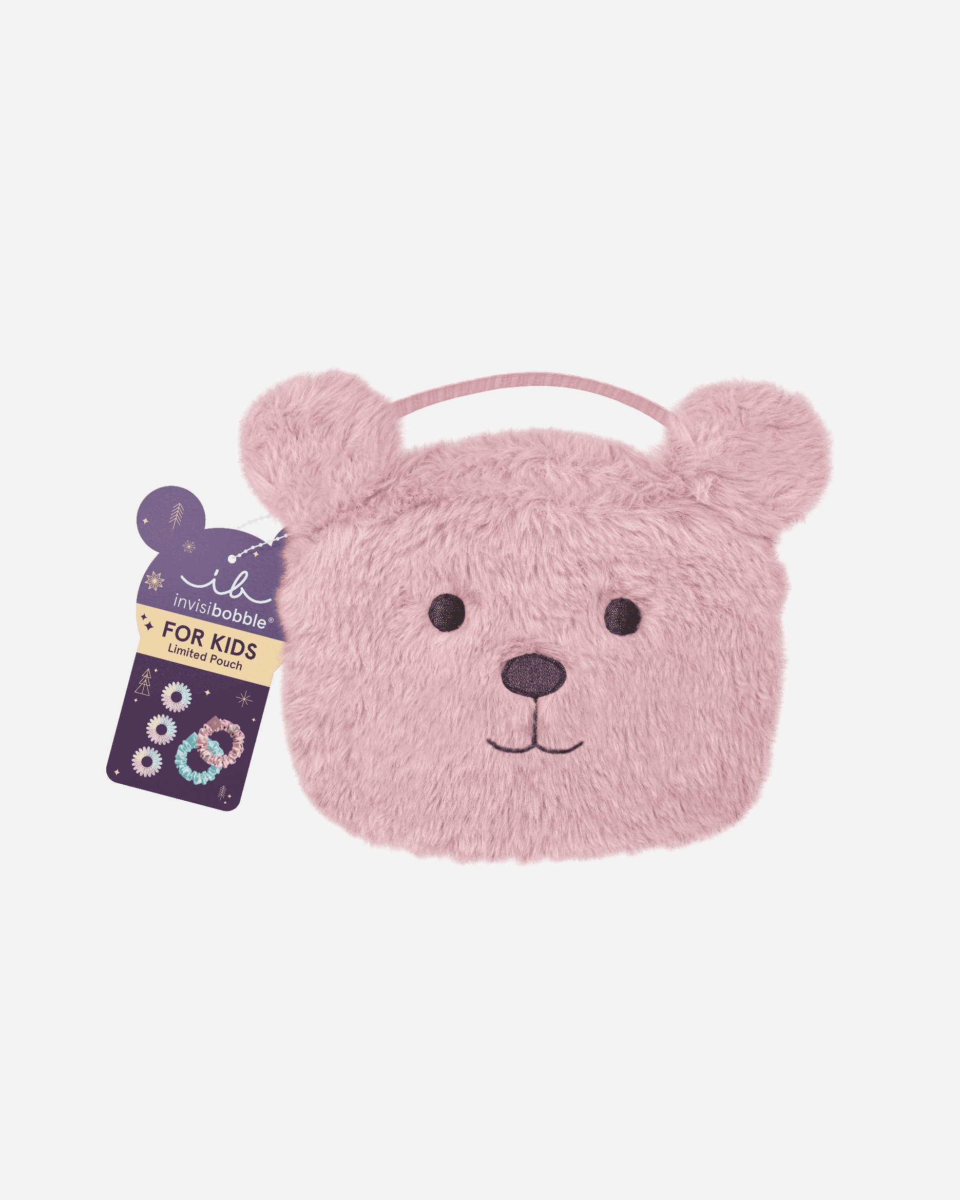 Haar-accessoire voor UnisexInvisibobblePink Teddy Kids Set1 stuk