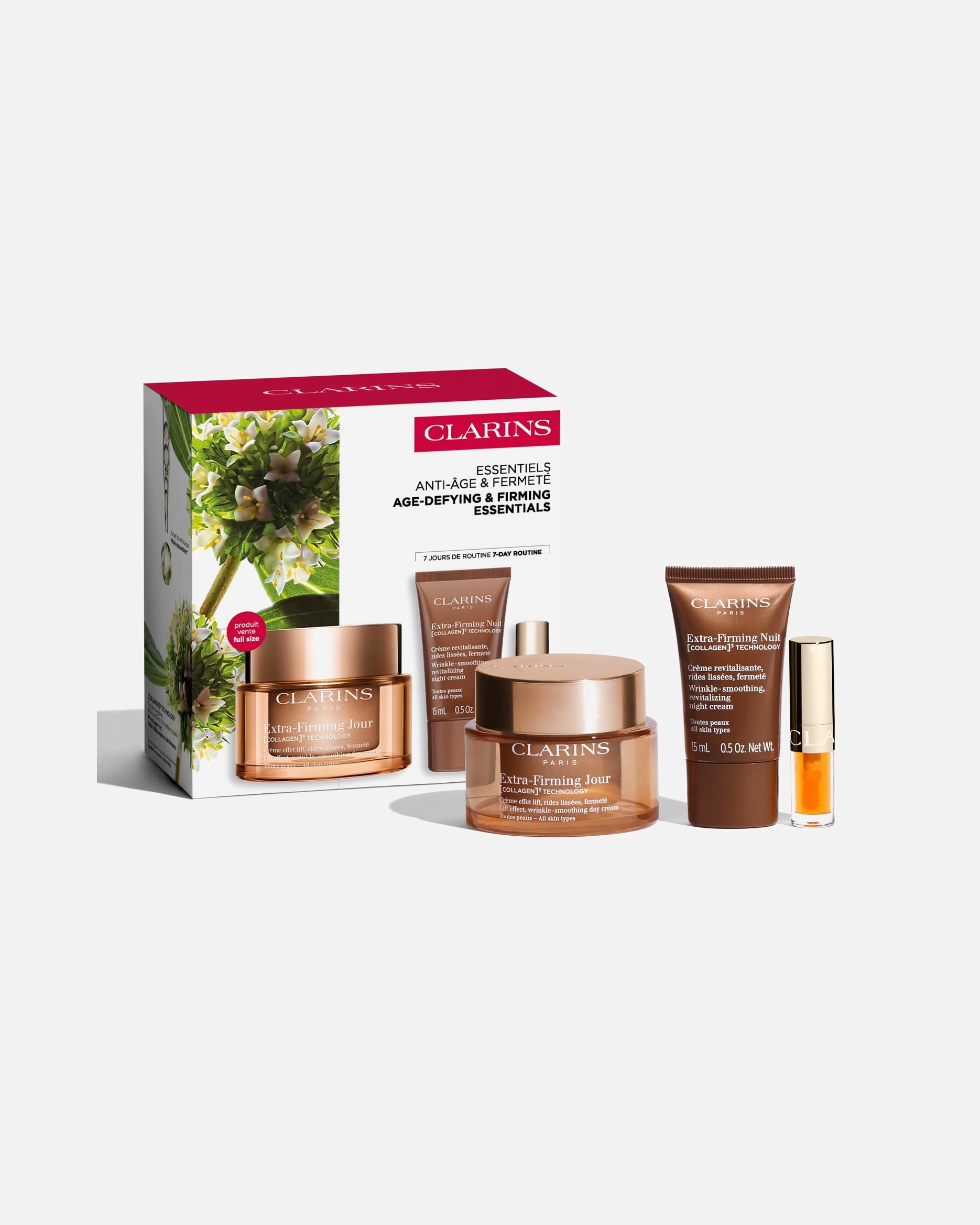 Gezichtsverzorgingsset voor UnisexClarinsExtra-Firming 40+Age-Defying & Firming Essentials1 stuk