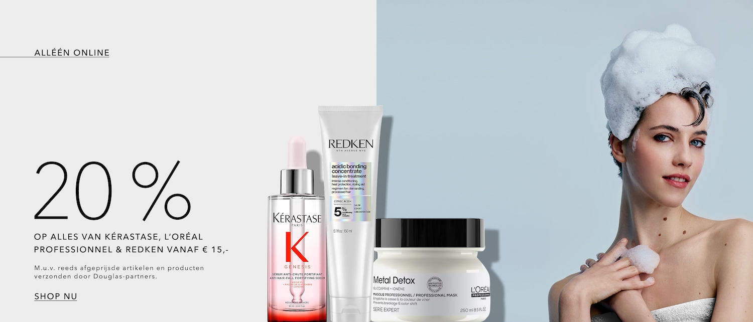 Profiteer van 20% korting op Kérastase, L'Oréal Professionnel & Redken vanaf € 15, shop nu online!