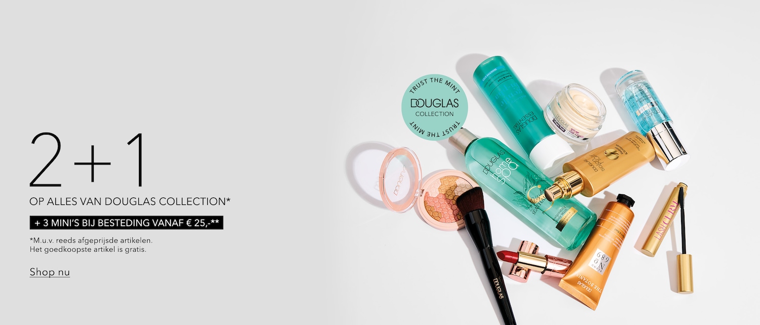 Ontdek de Douglas collectie: 2+1 op alles, plus 3 mini's bij besteding vanaf €25. Shop nu en profiteer van deze aanbieding!