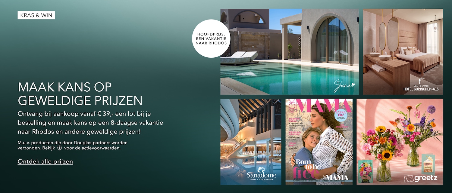 Maak kans op geweldige prijzen, waaronder een 8-daagse vakantie naar Rhodos, door een lot te ontvangen bij een aankoop vanaf €39,-.