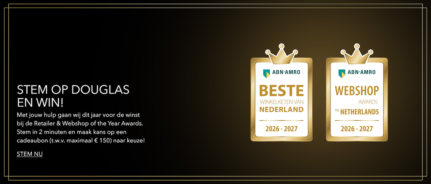 Stem op Douglas en win! Met jouw hulp gaan wij dit jaar voor de winst bij de Retailer & Webshop of the Year Awards. Stem in 2 minuten en maak kans op een cadeaubon naar keuze! Stem nu.