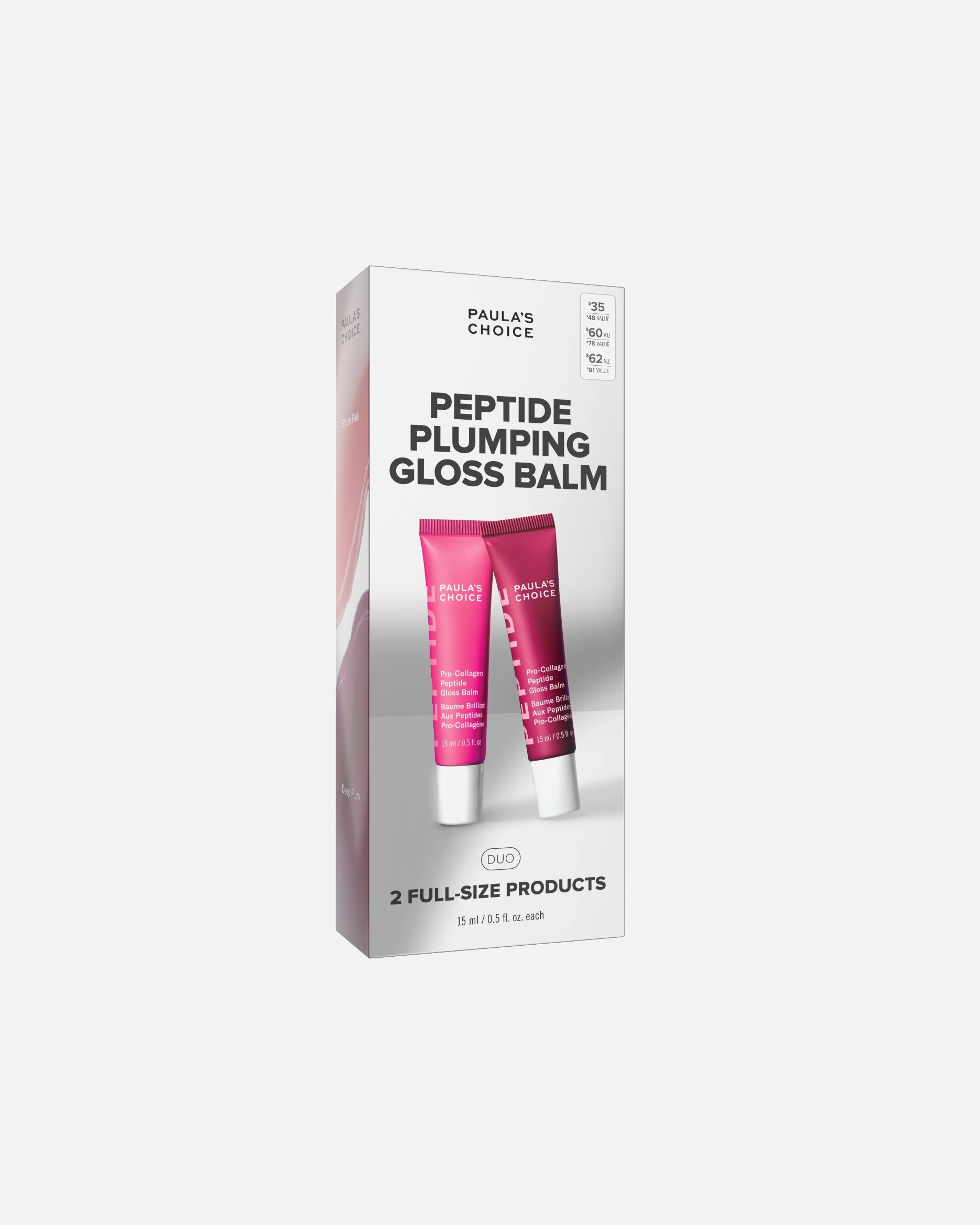 Lip Make-up Set voor UnisexPaula's ChoicePro-Collagen Peptide Plumping Gloss Balm Duo1 stuk