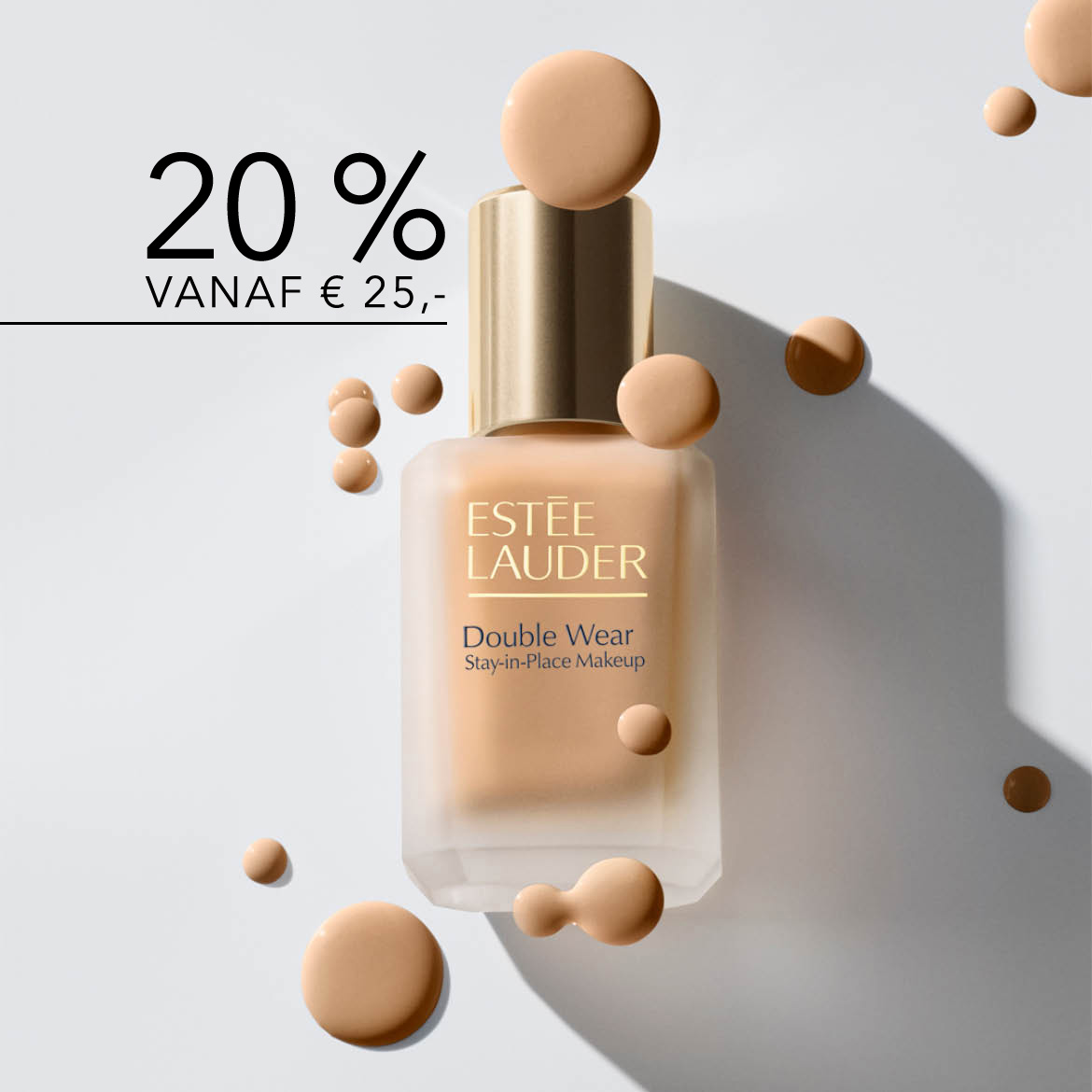 Ontdek Estée Lauder Double Wear Stay-in-Place Makeup, nu met 20% korting vanaf €25, voor een langdurige, perfecte teint.