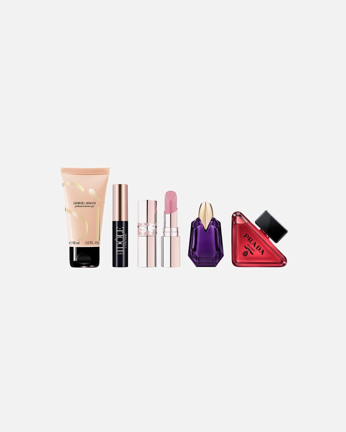 Beauty Secrets bundle met 5 luxe miniaturen bij besteding vanaf € 150,- aan geselecteerde merken (Prada, Armani, Lancome, YSL, Mugler, Biotherm, IT Cosmetics, Valentino, Kiehl's, Miu Miu)