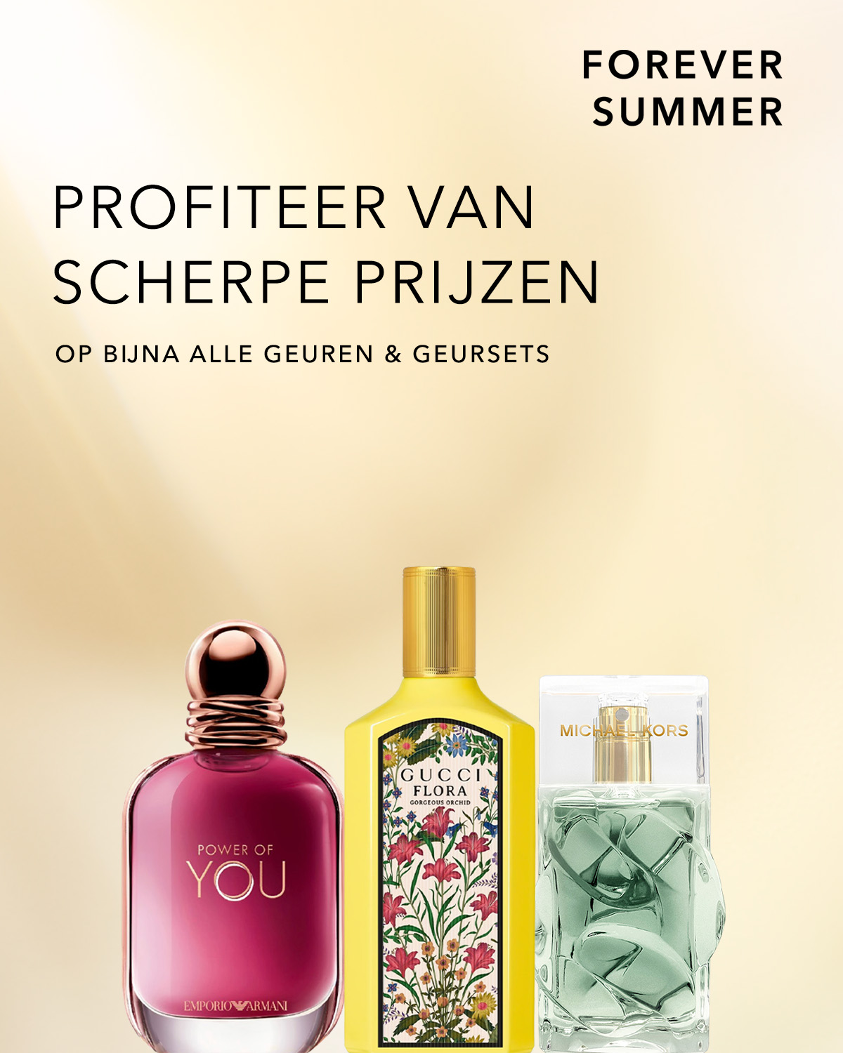Profiteer van scherpe prijzen op bijna alle geuren en geursets, met een selectie van Emporio Armani Power of You, Gucci Flora Gorgeous Orchid en Michael Kors parfums.