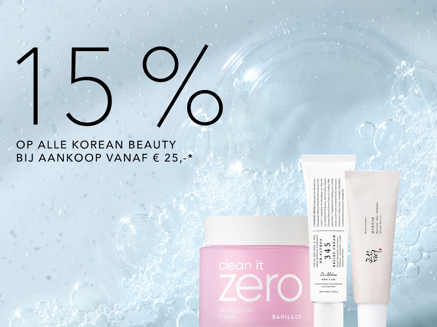 Ontdek Koreaanse beauty met 15% korting op alle producten bij aankoop vanaf €25. Bekijk nu de collectie!