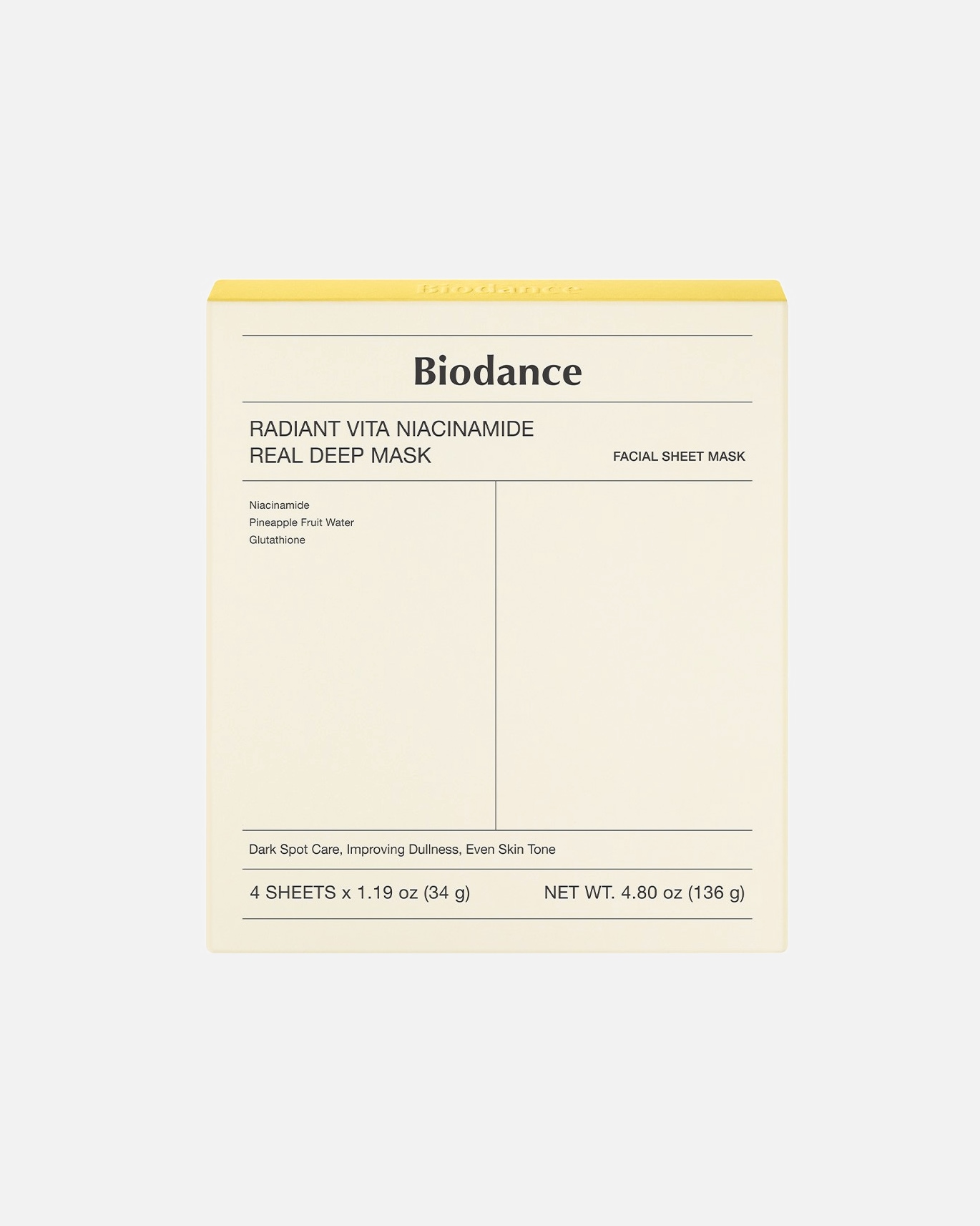 Hydraterend masker voor UnisexBiodanceDefault Brand LineRadiant Vita Niacinamide136 g