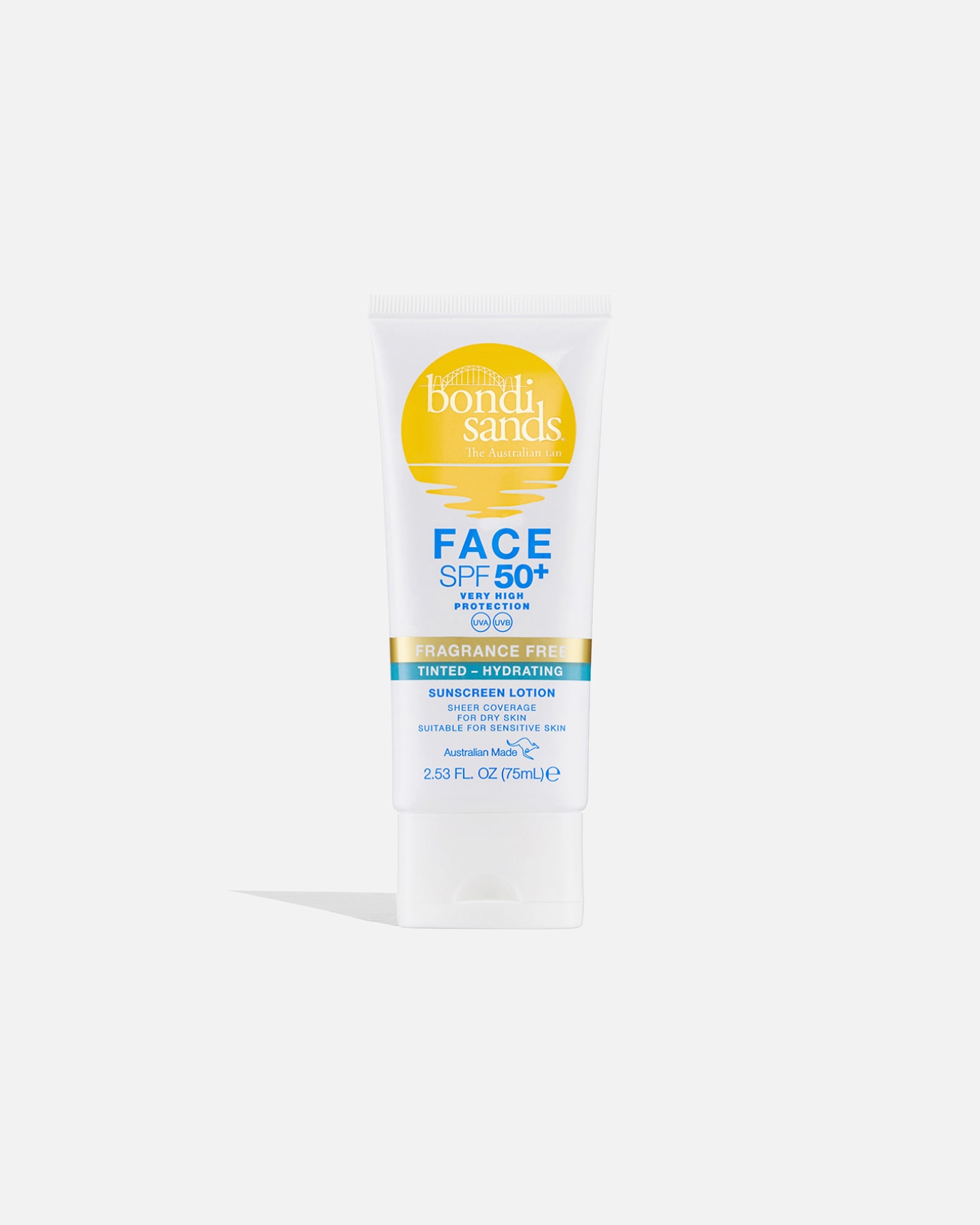 Zonnebrandcrème voor het lichaam voor UnisexBondi SandsEverydaySPF 50+ Fragrance Free Face Hydrating Tinted Lotion75 ml