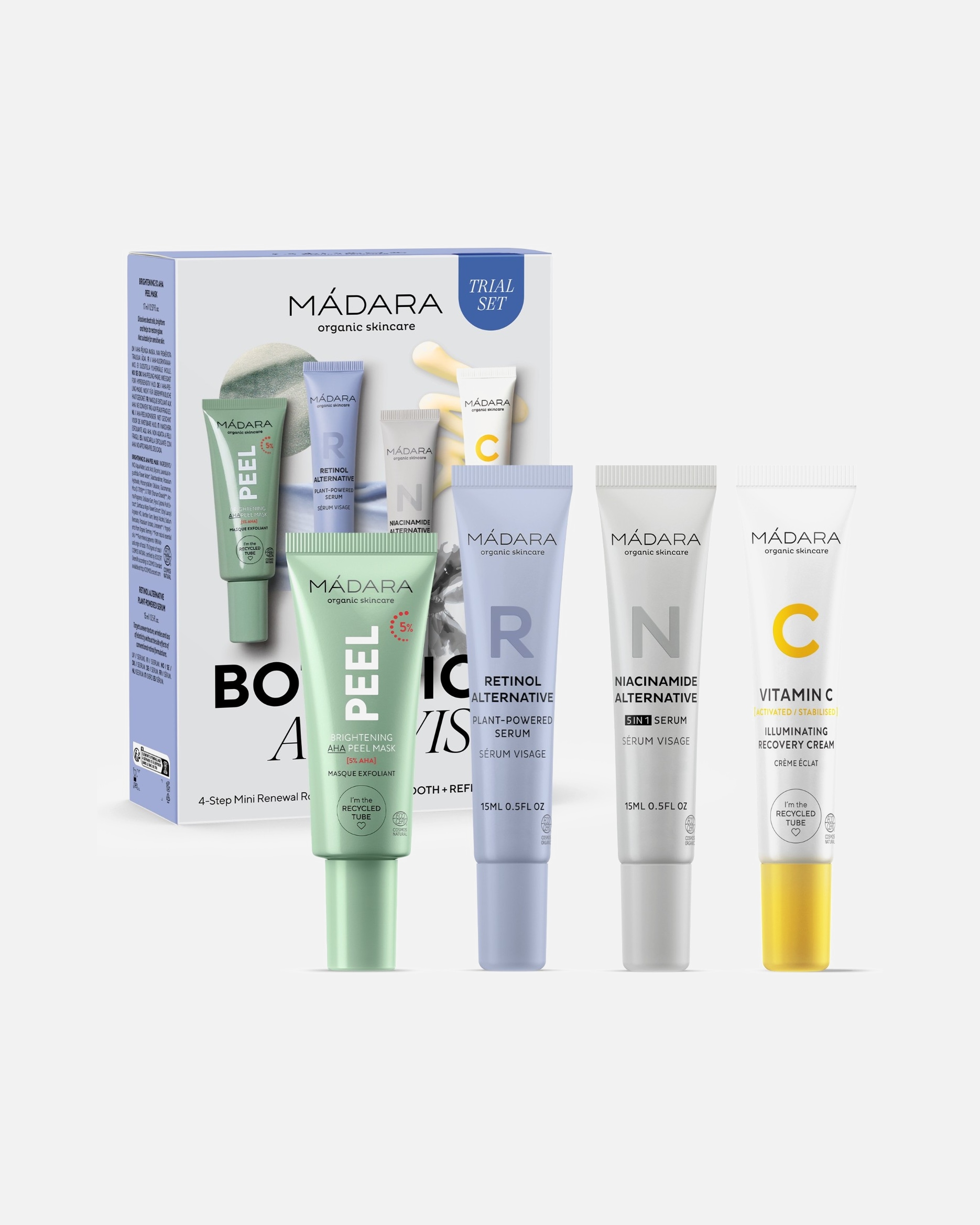 Gezichtsverzorgingsset voor UnisexMÁDARATime MiracleBotanic Activist vernieuwende miniroutine in 4 stappen1 stuk