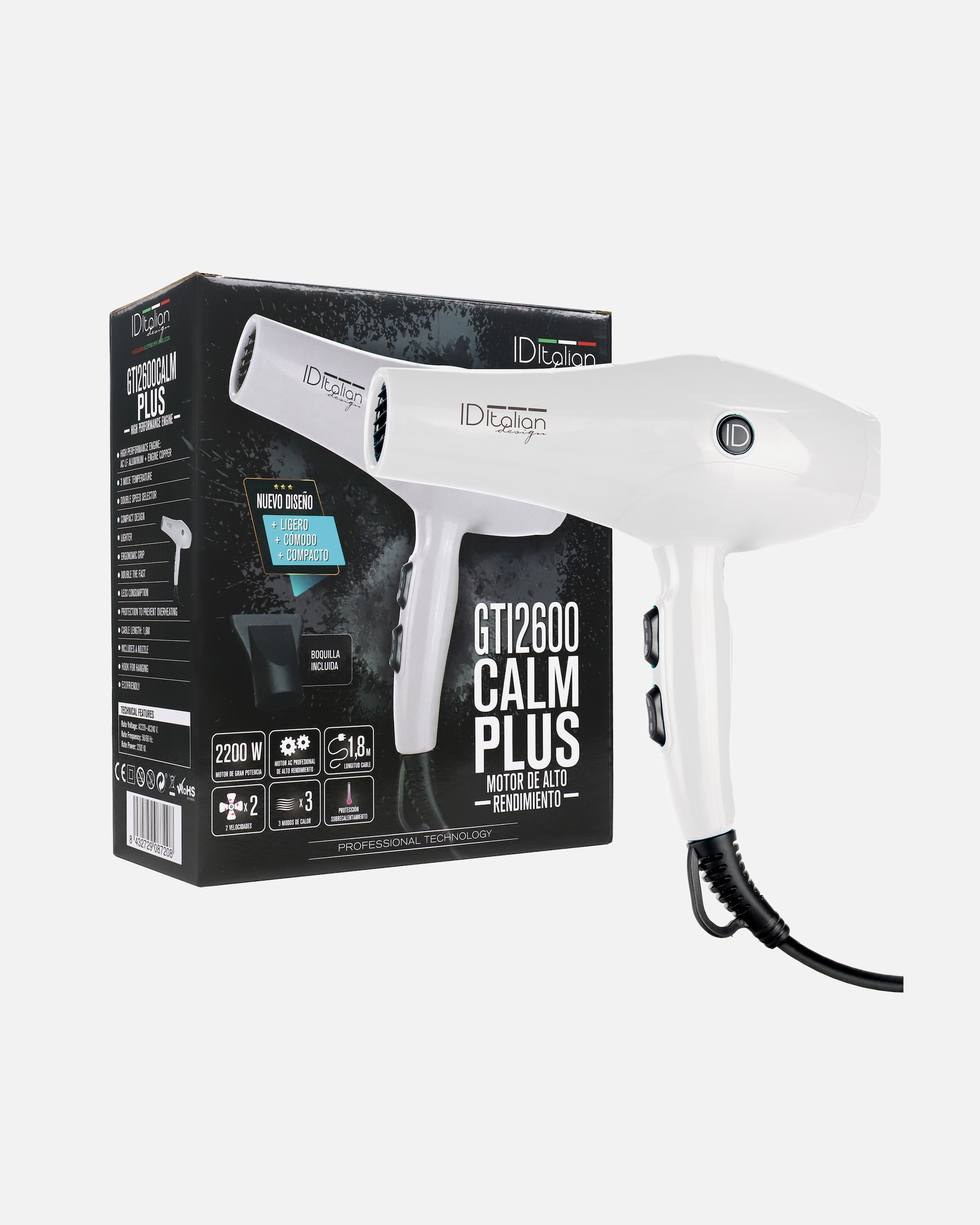 Haardroger voor UnisexGti 2600 Calm Plus HaardrogerGti 2600 Calm Plus Haardroger