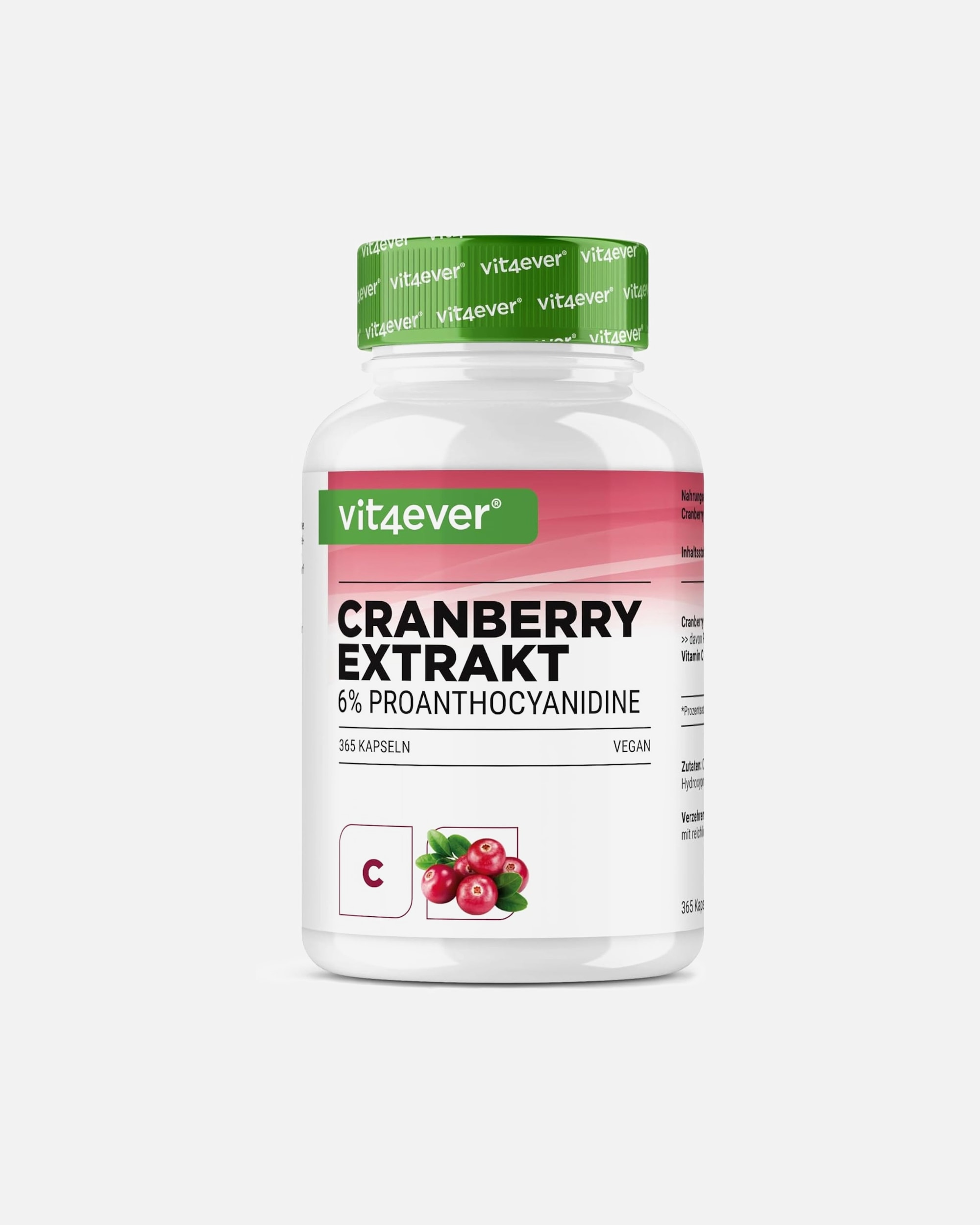 Voedingssupplement voor UnisexVit4everDefault Brand LineCranberry Extract Proanthocyanidine365 capsules