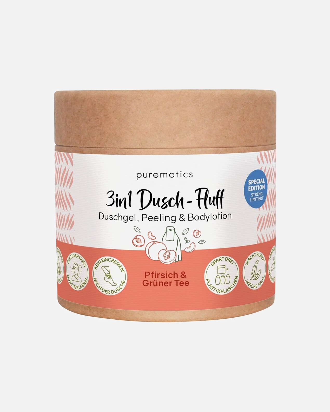 Douchegel voor UnisexpuremeticsDouche Fluff Perzik & Groene Thee250 g