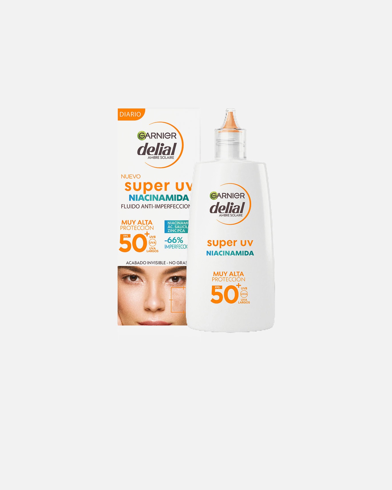 Zonnebrandcrème voor het gezicht voor GarnierDELIAL SUPER UV niacinamide anti-smet SPF50+40 ml