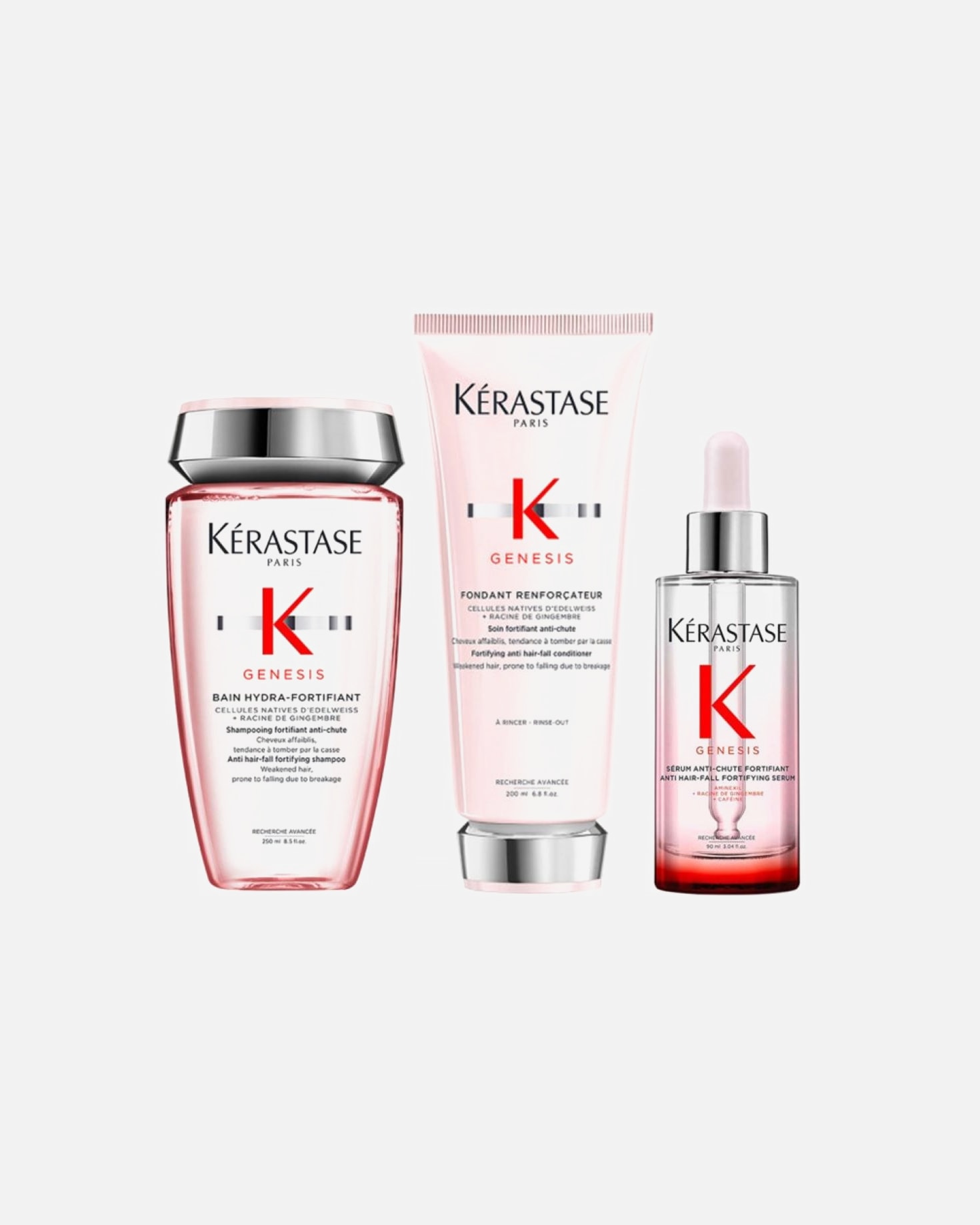 Haarverzorgingsset voor KérastaseGenesis Set HYDRA Serum (Bain Hydra/ Conditioner/ Serum Anti Chute)1 stuk