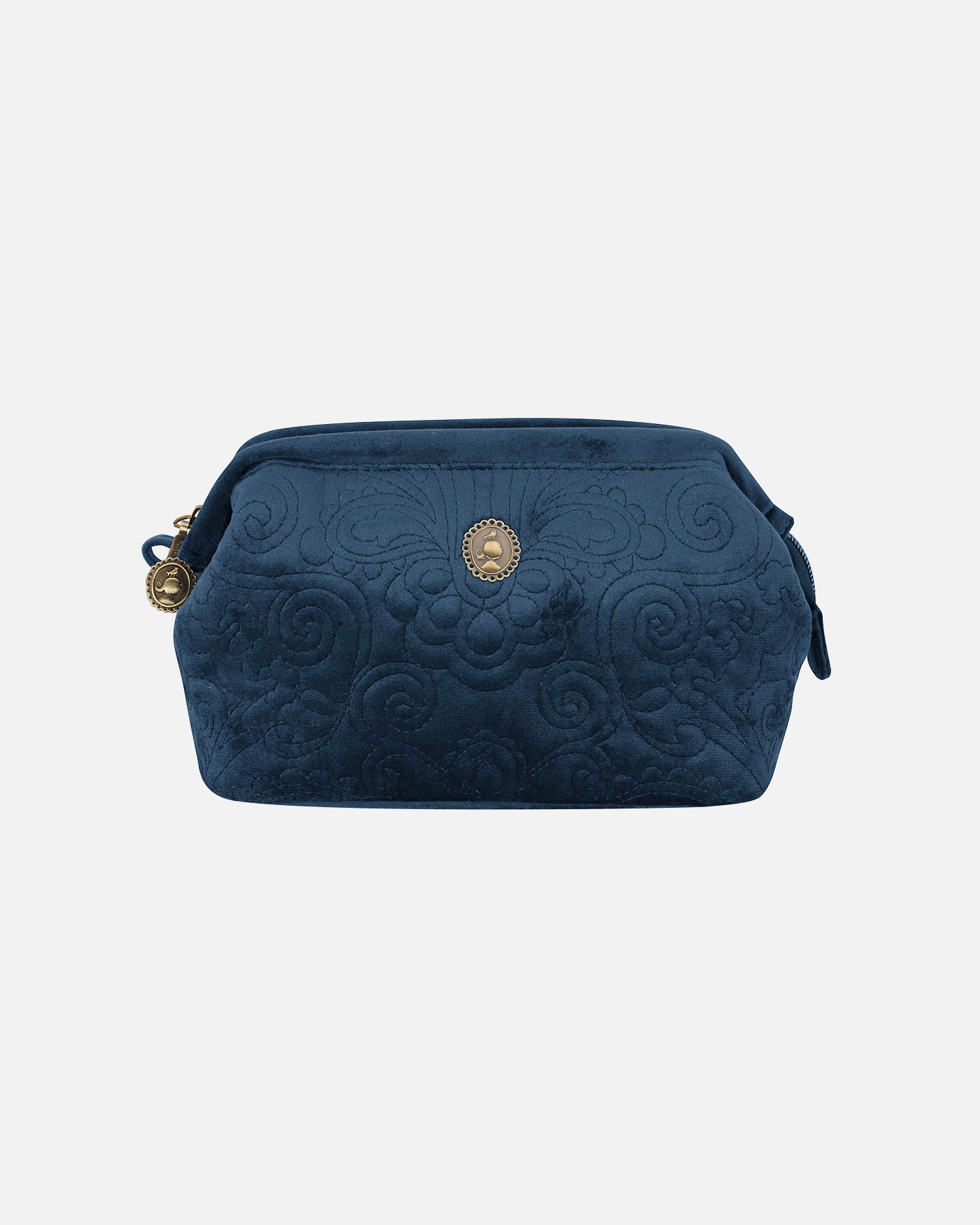 Make-up tas voor UnisexPIP StudioCooper Make-uptas Extra Groot Velvet Quiltey Days Blauw19x12x8.5cm