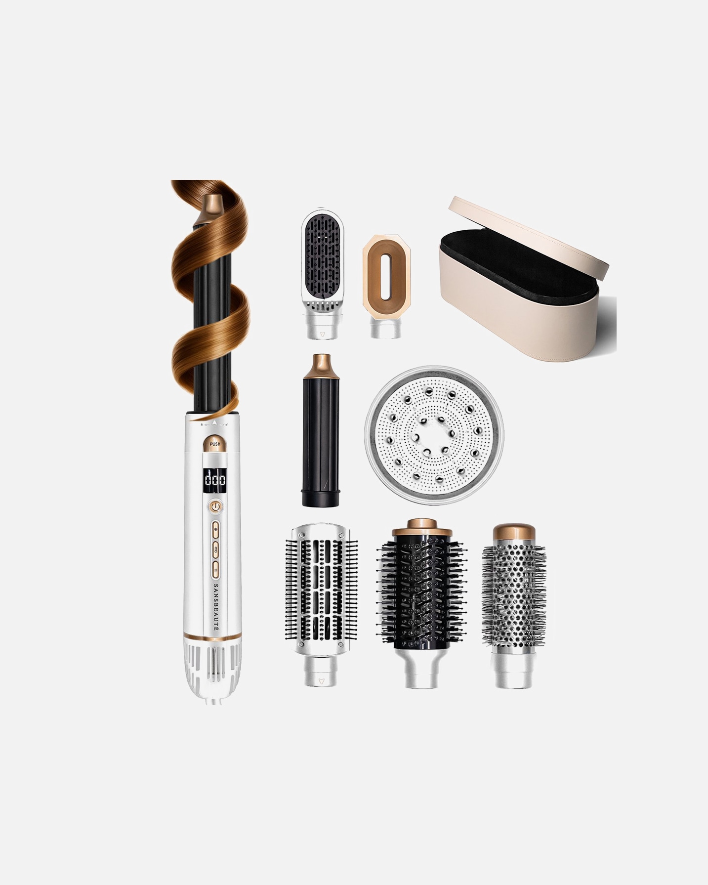 Haarstylingset voor UnisexSansbeauteDefault Brand Line8 in 1 Airstyler met Opbergdoos - Multistyler - Föhnborstel - Haarstyler - Haarkruller - Krultang1 Piece