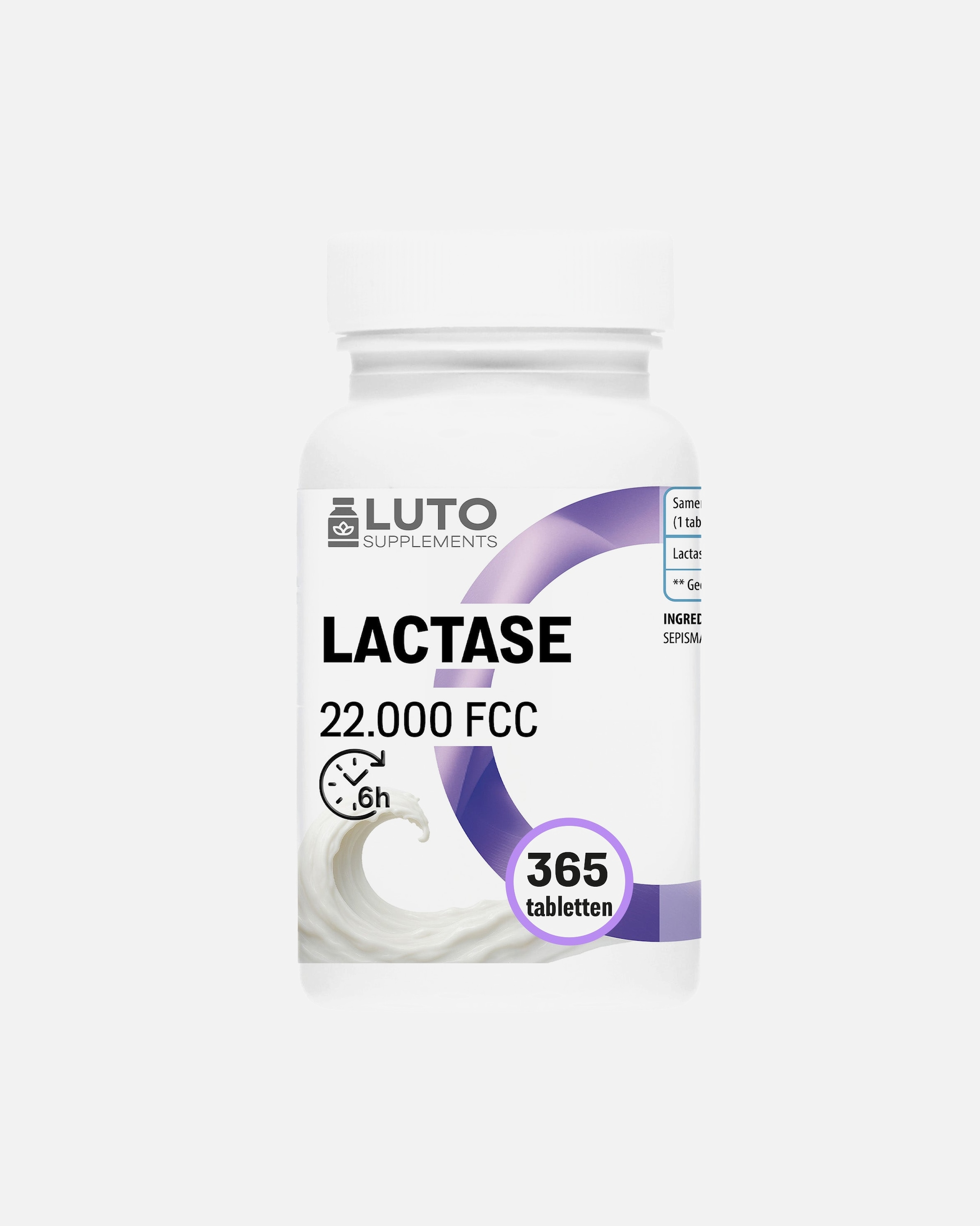 Voedingssupplement voor UnisexLUTO SUPPLEMENTSDefault Brand LineLactase 22.000 FCC365 tabletten