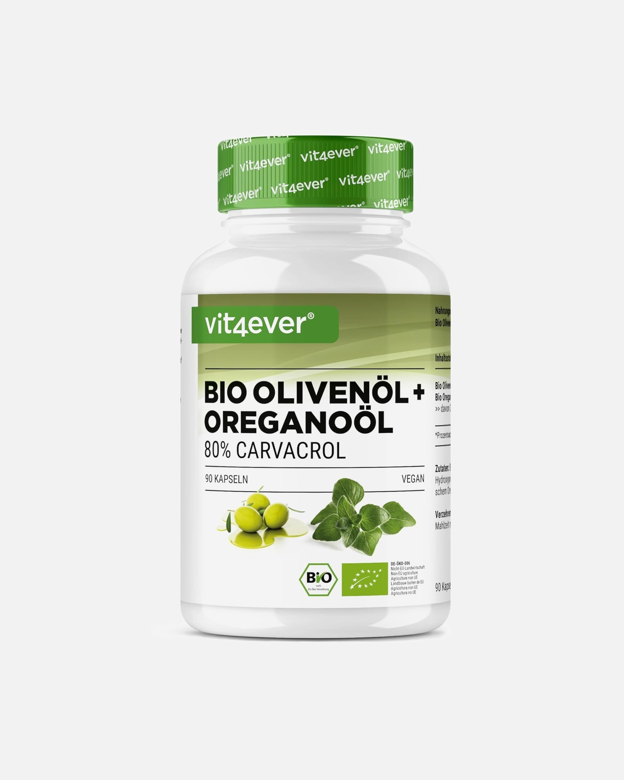 Voedingssupplement voor UnisexVit4everDefault Brand LineBio Olijfolie + Oregano-olie Carvacrol90 capsules