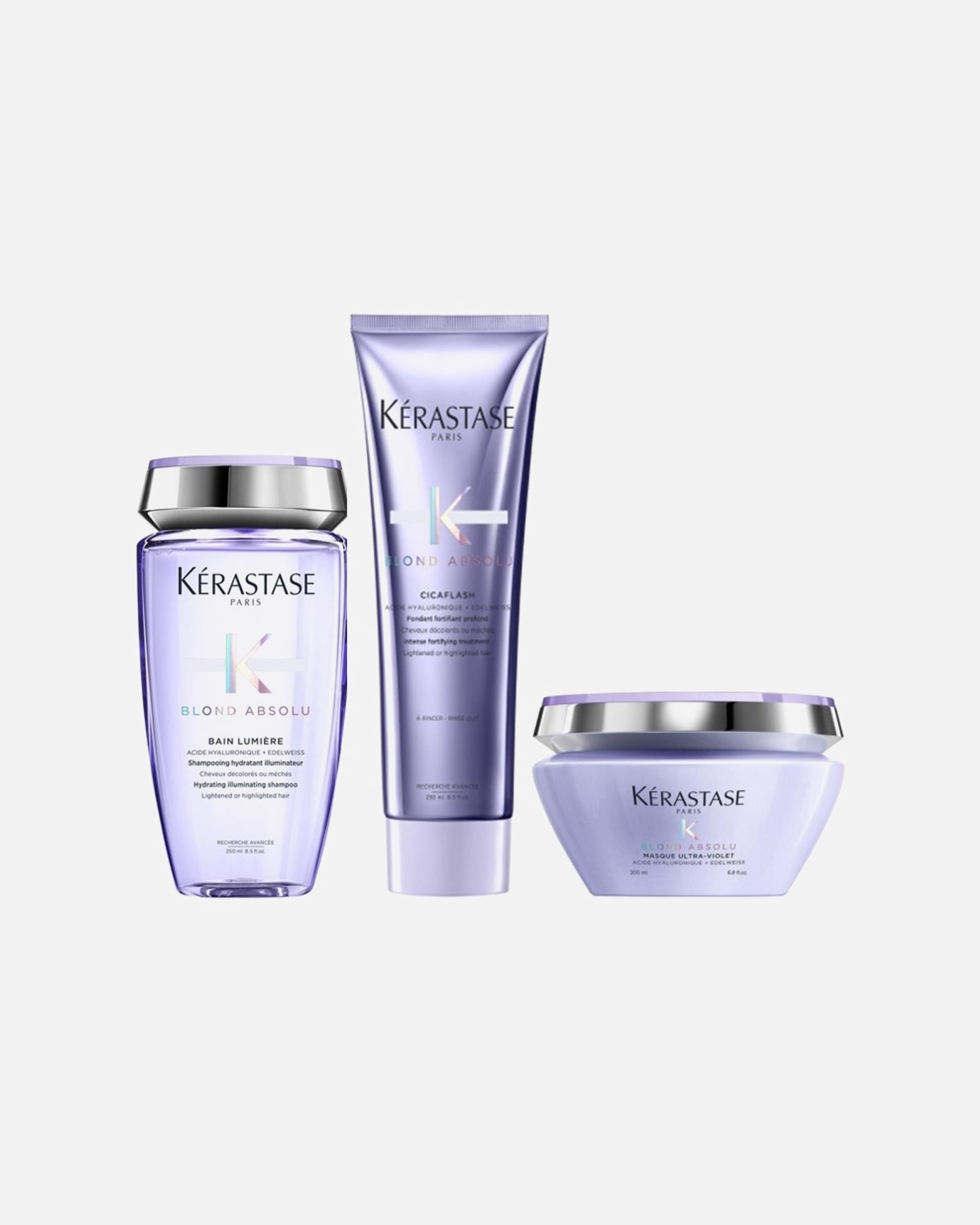 Haarverzorgingsset voor KérastaseBlond Absolu Set L Masque (Bain Lumière/ Conditioner/ Masque Ultra-Violet)1 stuk