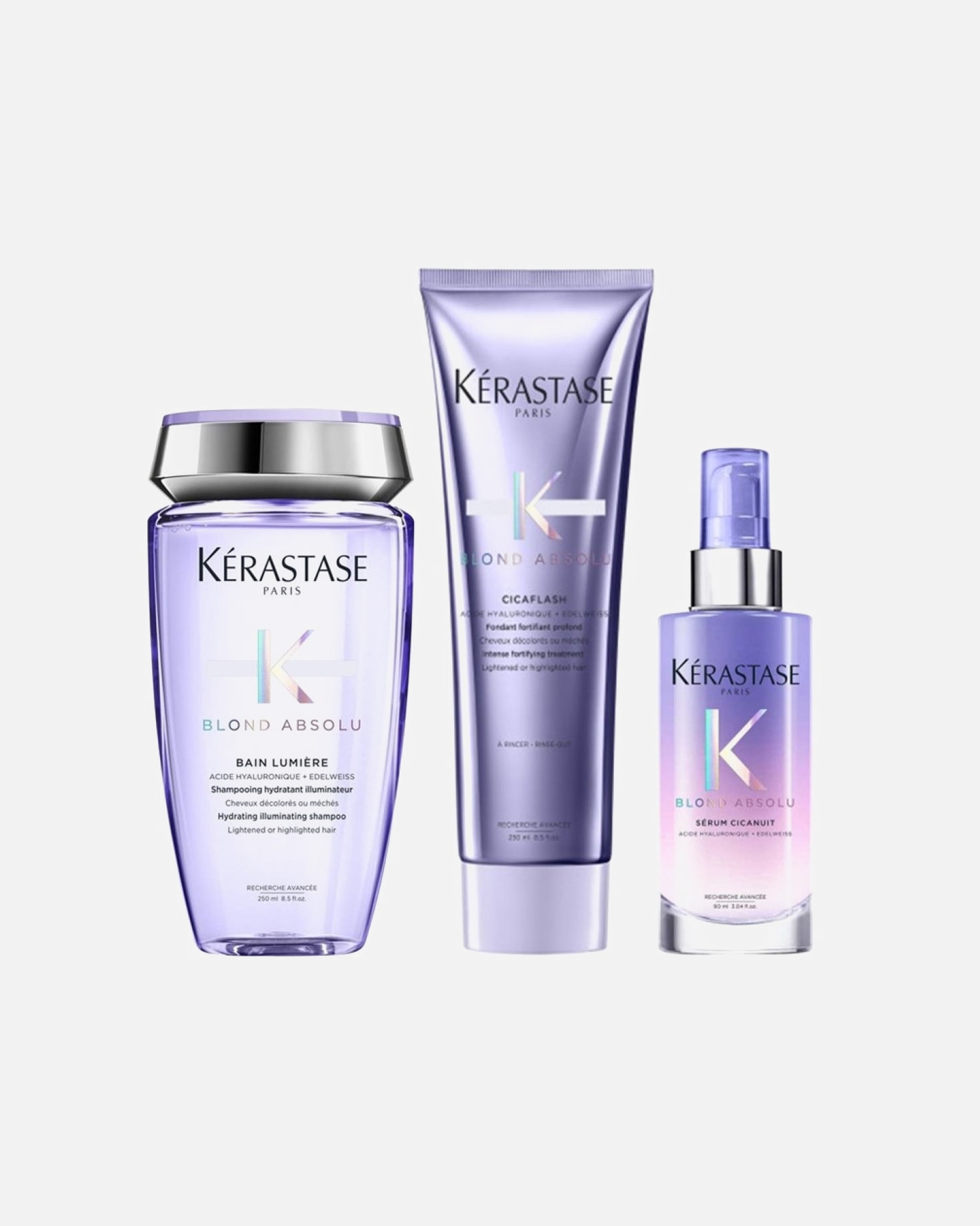 Haarverzorgingsset voor KérastaseBlond Absolu Set L Cicanuit (Bain Lumière/ Conditioner/ Serum)1 stuk