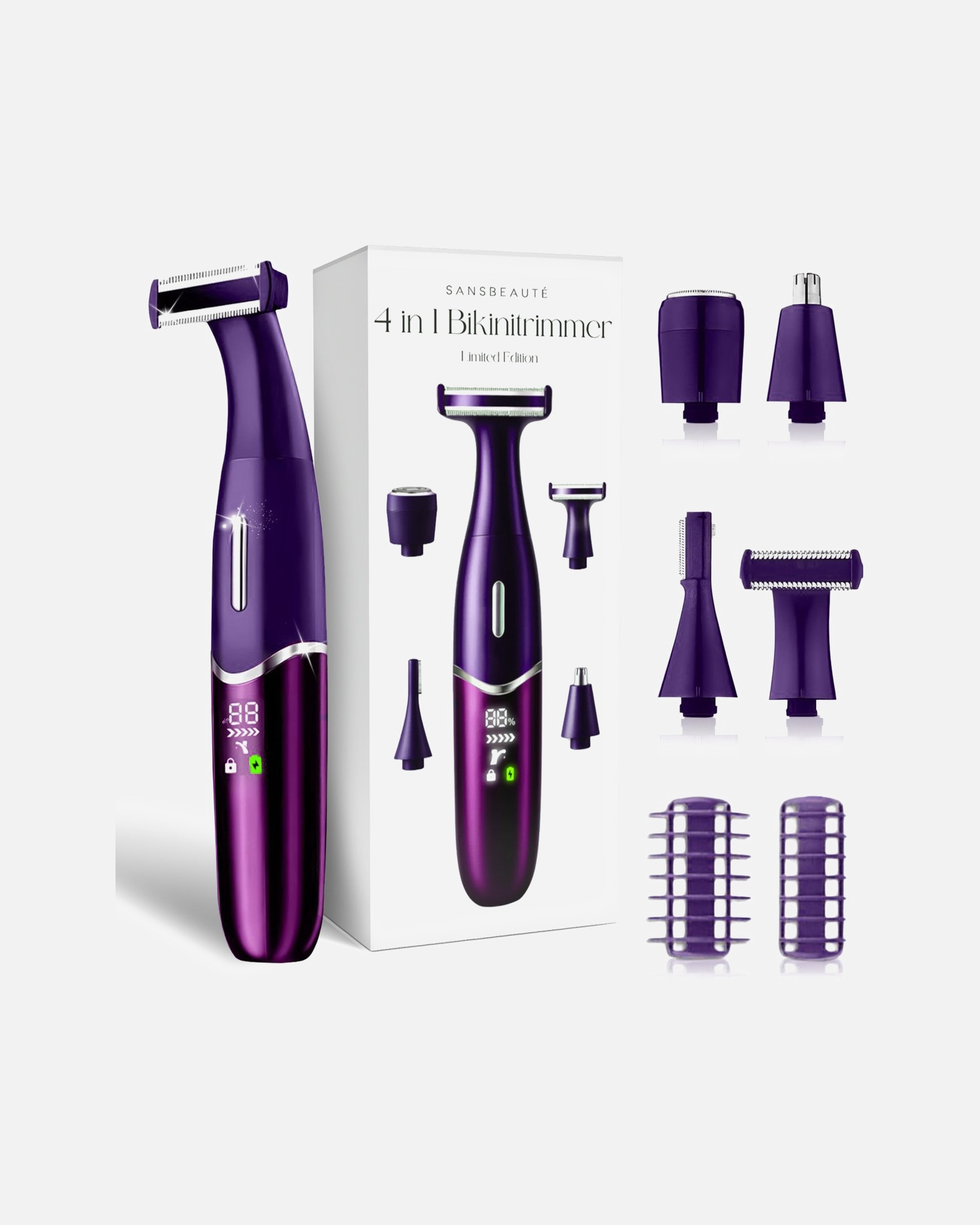 Trimmer voor UnisexSansbeauteDefault Brand Line4-in-1 Bikinitrimmer - Ladyshave - Scheerapparaat - Gezicht - Oksels - Benen - Bikinilijn1 Piece
