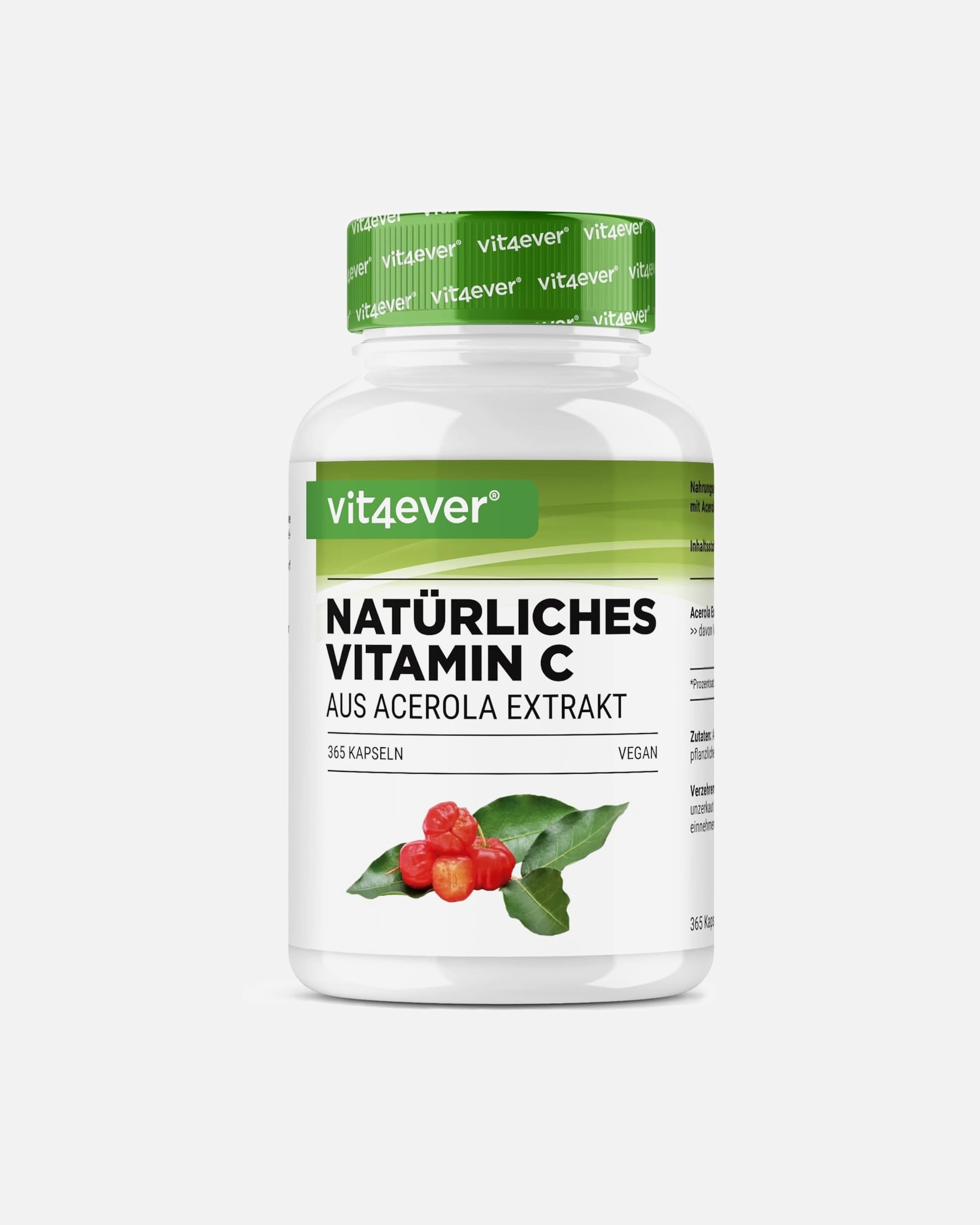Voedingssupplement voor UnisexVit4everDefault Brand LineNatuurlijk Vitamine C uit Acerola Extract365 capsules