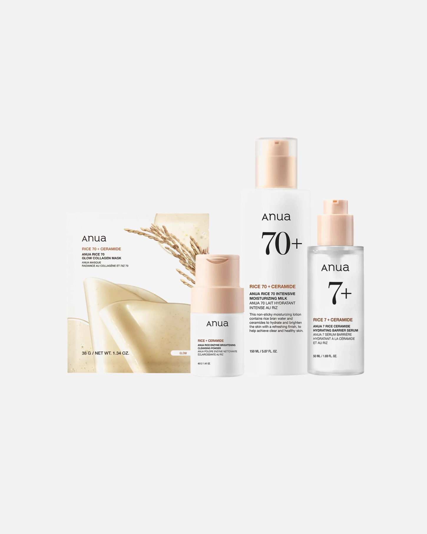 Gezichtsverzorgingsset voor UnisexAnuaRice 70 Glow Set1 Set