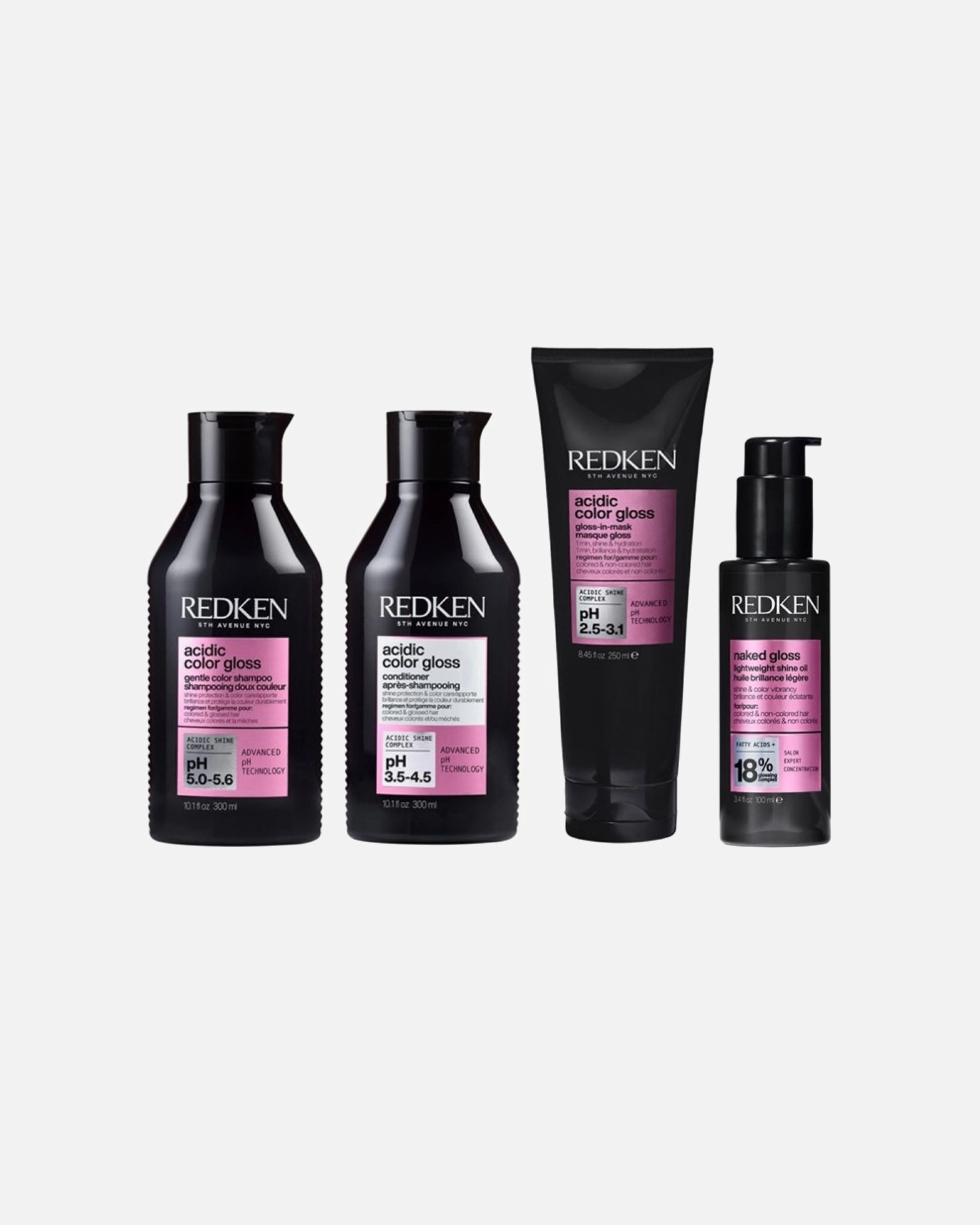 Haarverzorgingsset voor RedkenAcidic COLOR Gloss 4 delige Set (Shampoo / Conditioner / Maske / Oil)1 stuk