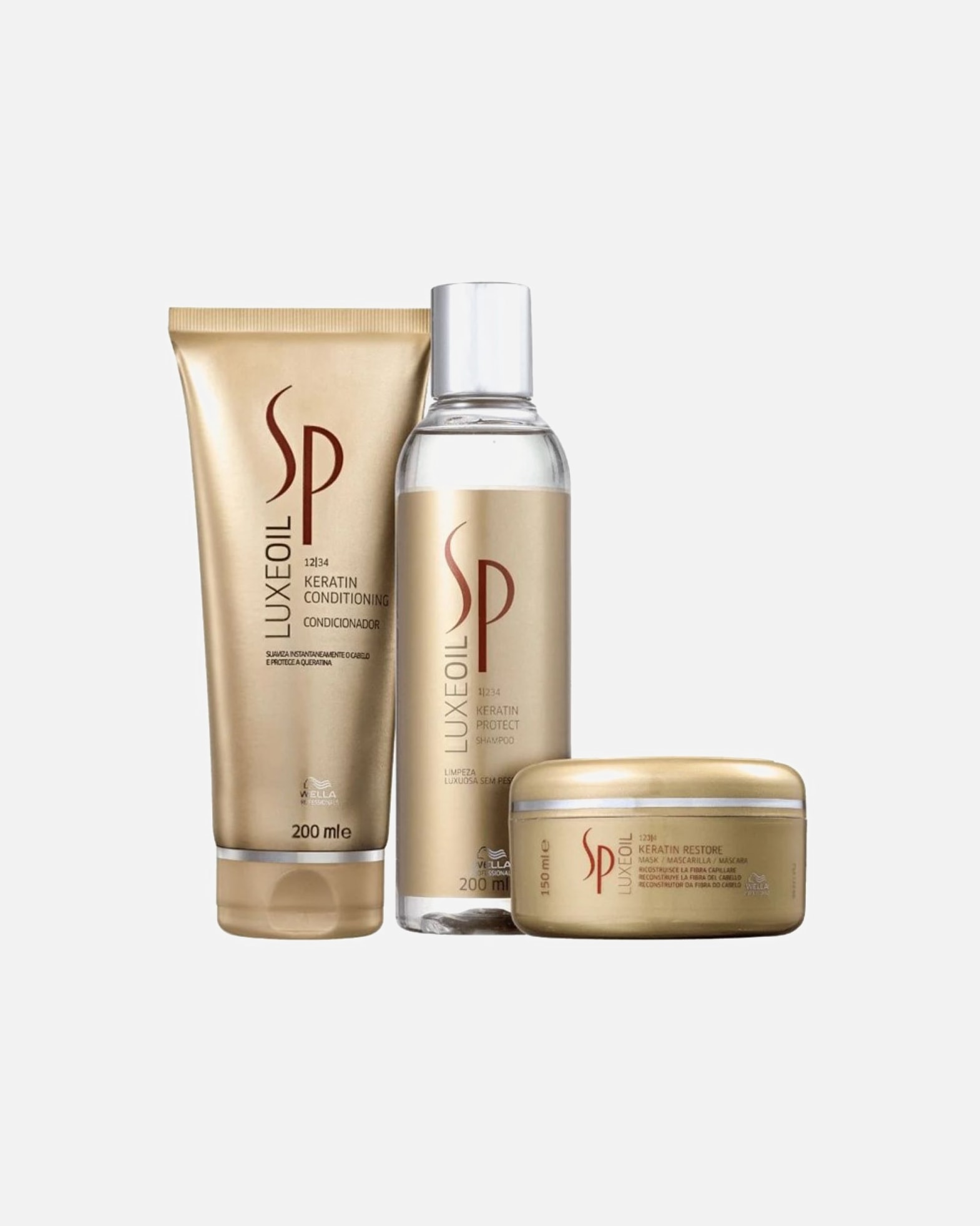 Haarverzorgingsset voor Wella ProfessionalsLuxeOil Keratin Protect Bundle Masker1 stuk