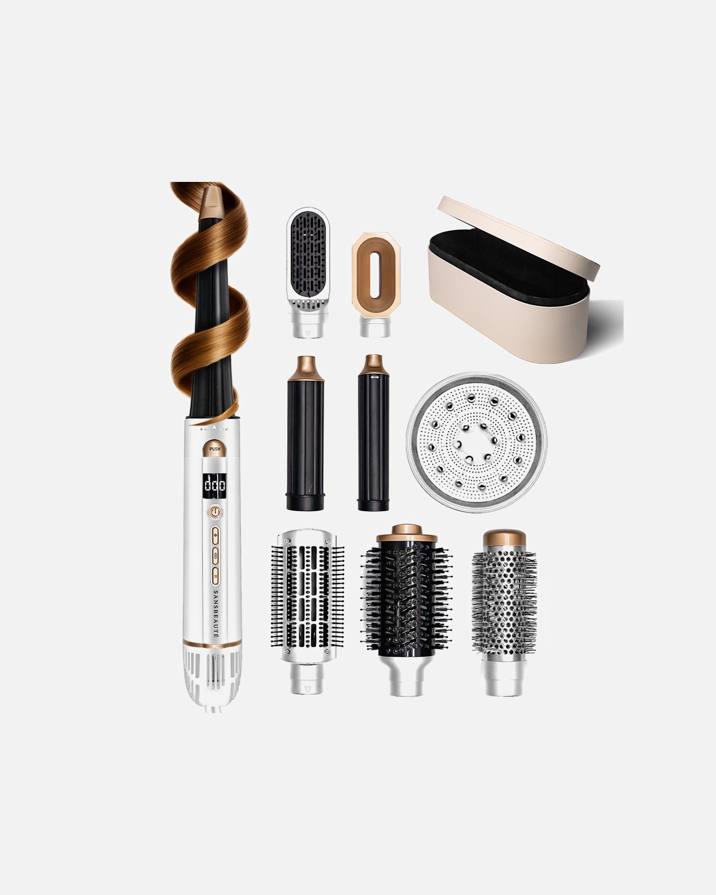 Haarrollers voor UnisexSansbeauteDefault Brand Line9-in-1 Airstyler met Diffuser en Opbergdoos 1 Piece