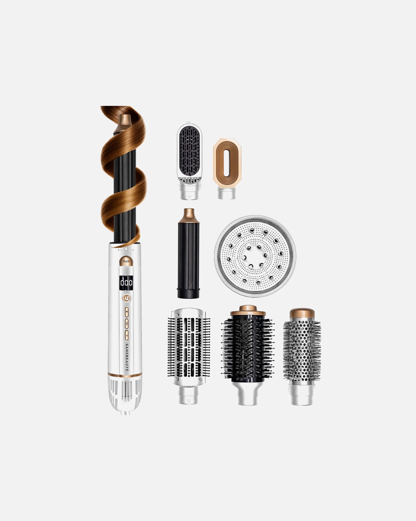 Haarstylingset voor UnisexSansbeauteDefault Brand Line8 in 1 Airstyler met Diffuser - Multistyler - Föhnborstel - Haarstyler - Haarkruller - Krultang1 Piece