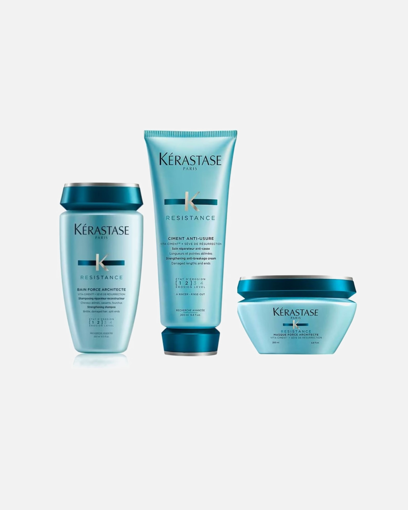 Haarverzorgingsset voor KérastaseResistance Set Masque Architecte (Shampoo / Conditioner/ Maske)1 stuk