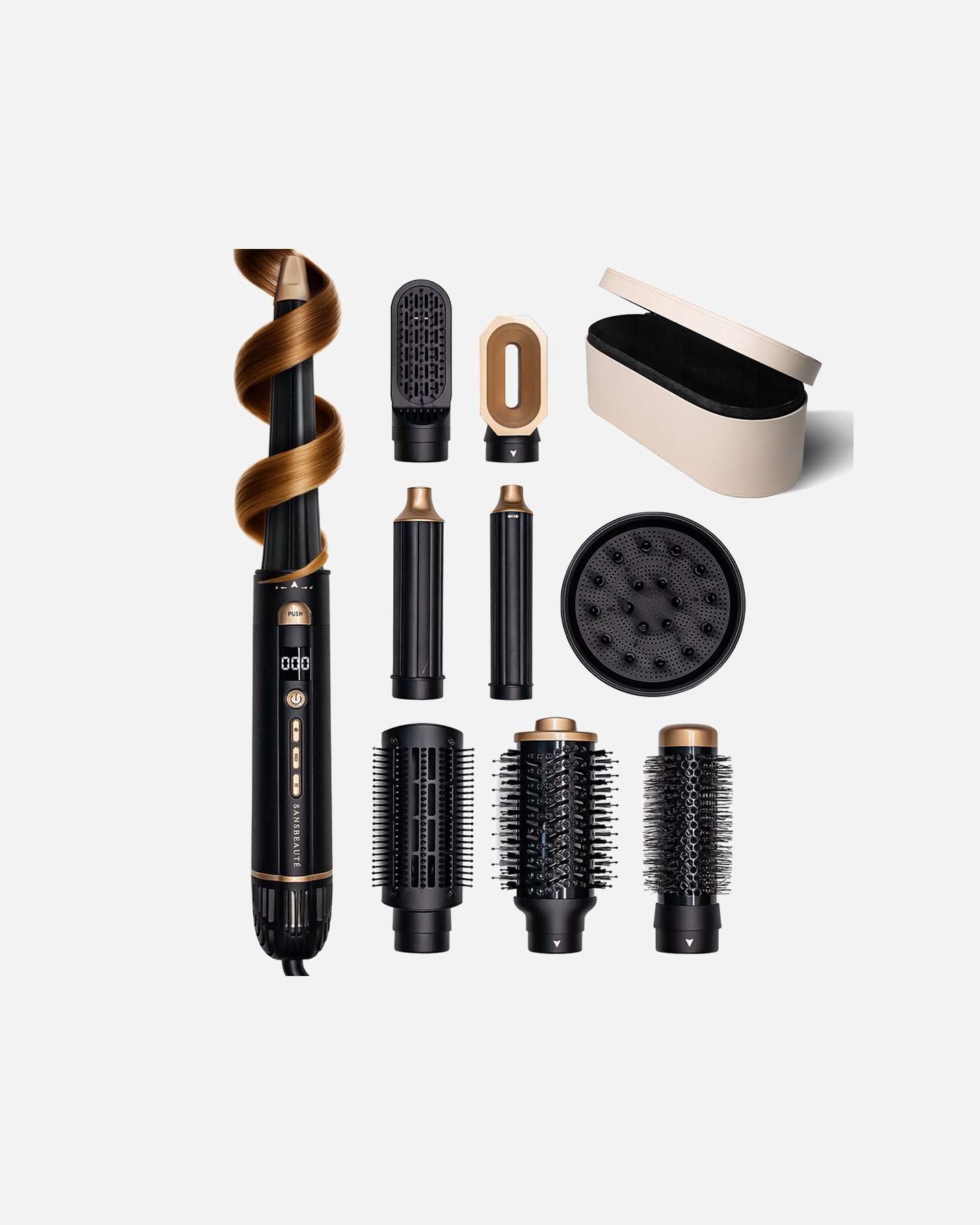 Haarrollers voor UnisexSansbeauteDefault Brand Line9-in-1 Airstyler met Diffuser en Opbergdoos1 Piece