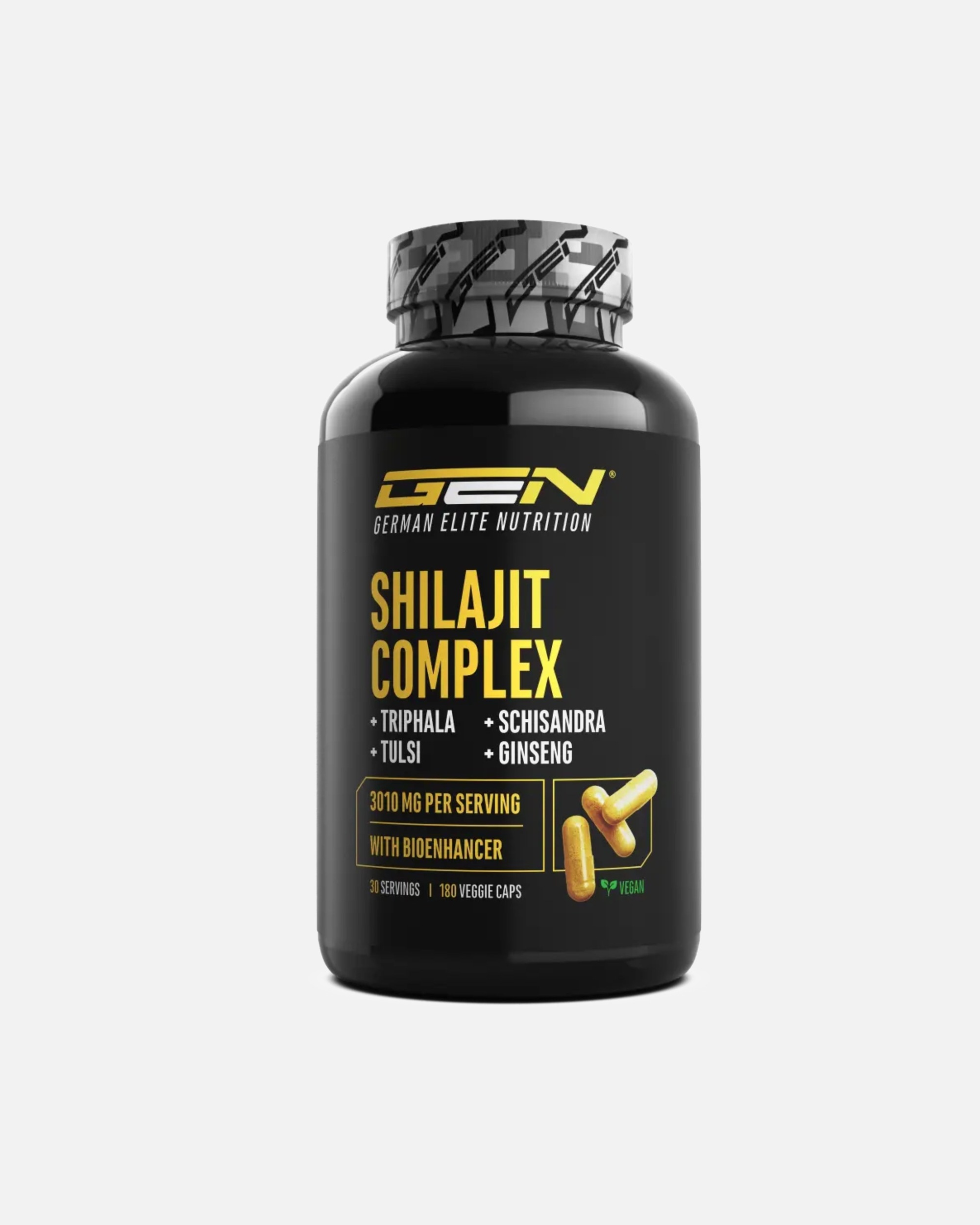 Voedingssupplement voor UnisexGerman Elite NutritionDefault Brand LineShilajit Complex Shilajit, Triphala, Tulsi, Ginseng, Schisandra & Piperine180 capsules