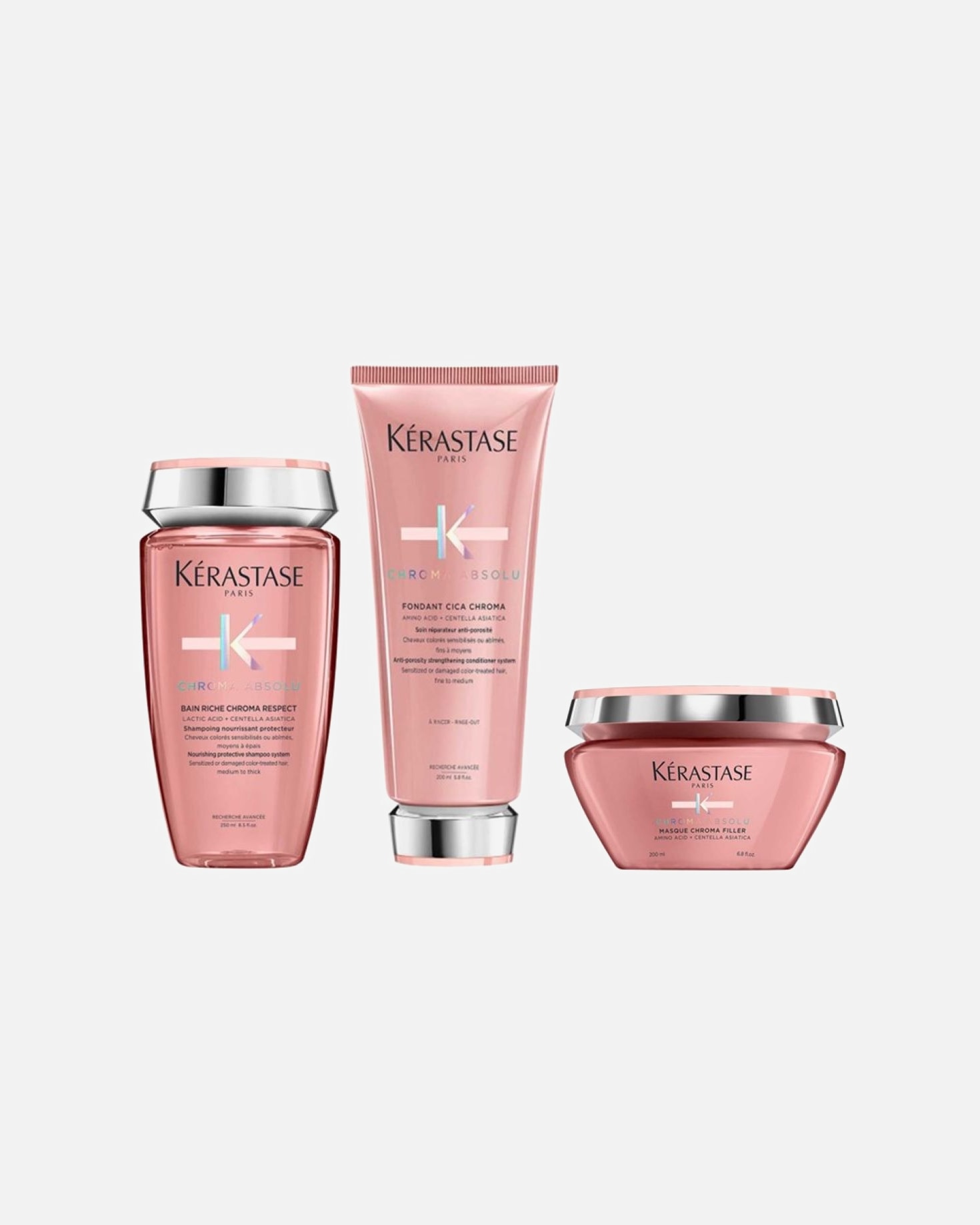 Haarverzorgingsset voor KérastaseChroma Absolu Set RICHE Masque (Bain Riche/ Conditioner/ Masker)1 stuk