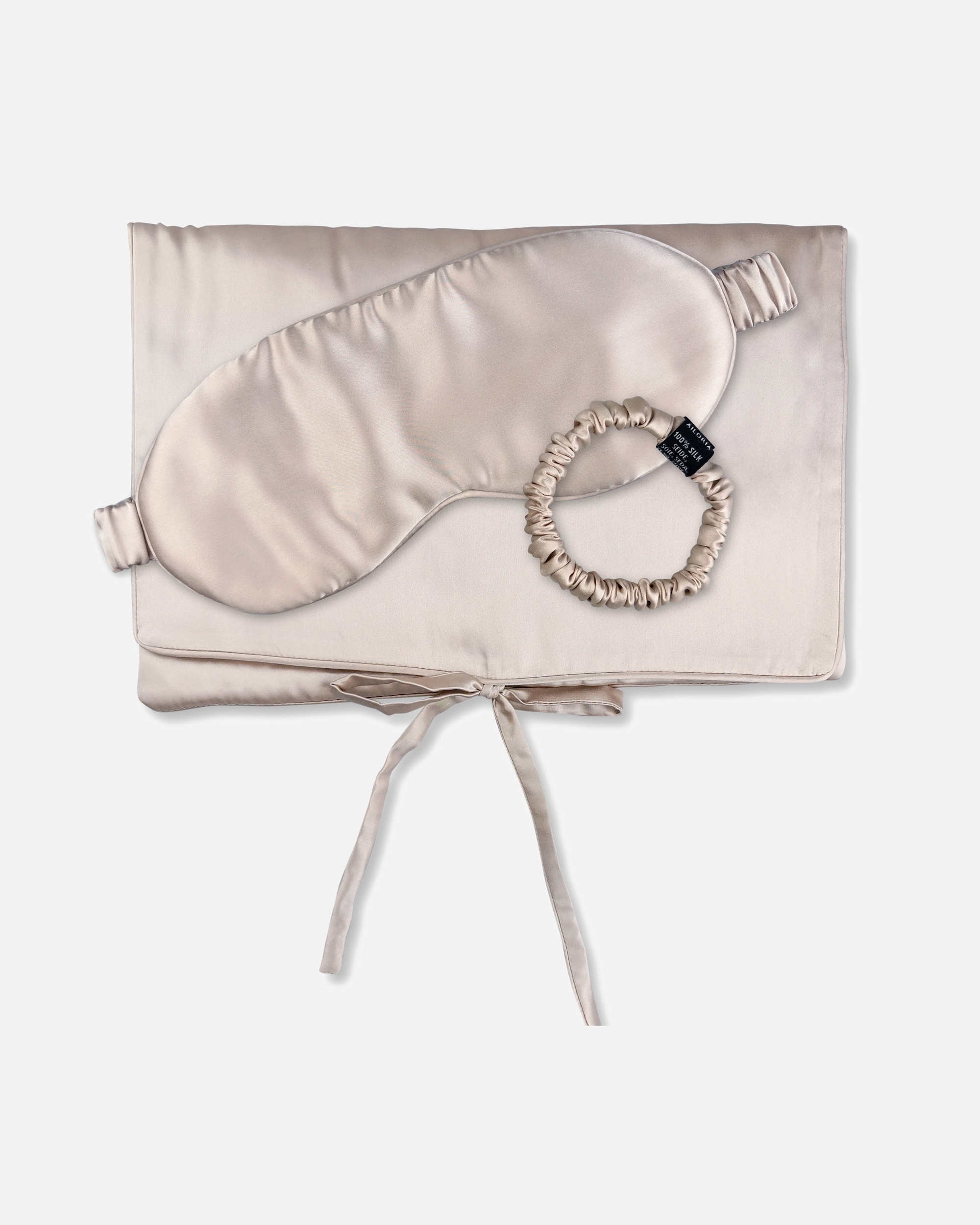Haarband voor AiloriaTRAVEL SET BEAUTY S Zakje, Slaapmasker & Scrunchie Sbeige
