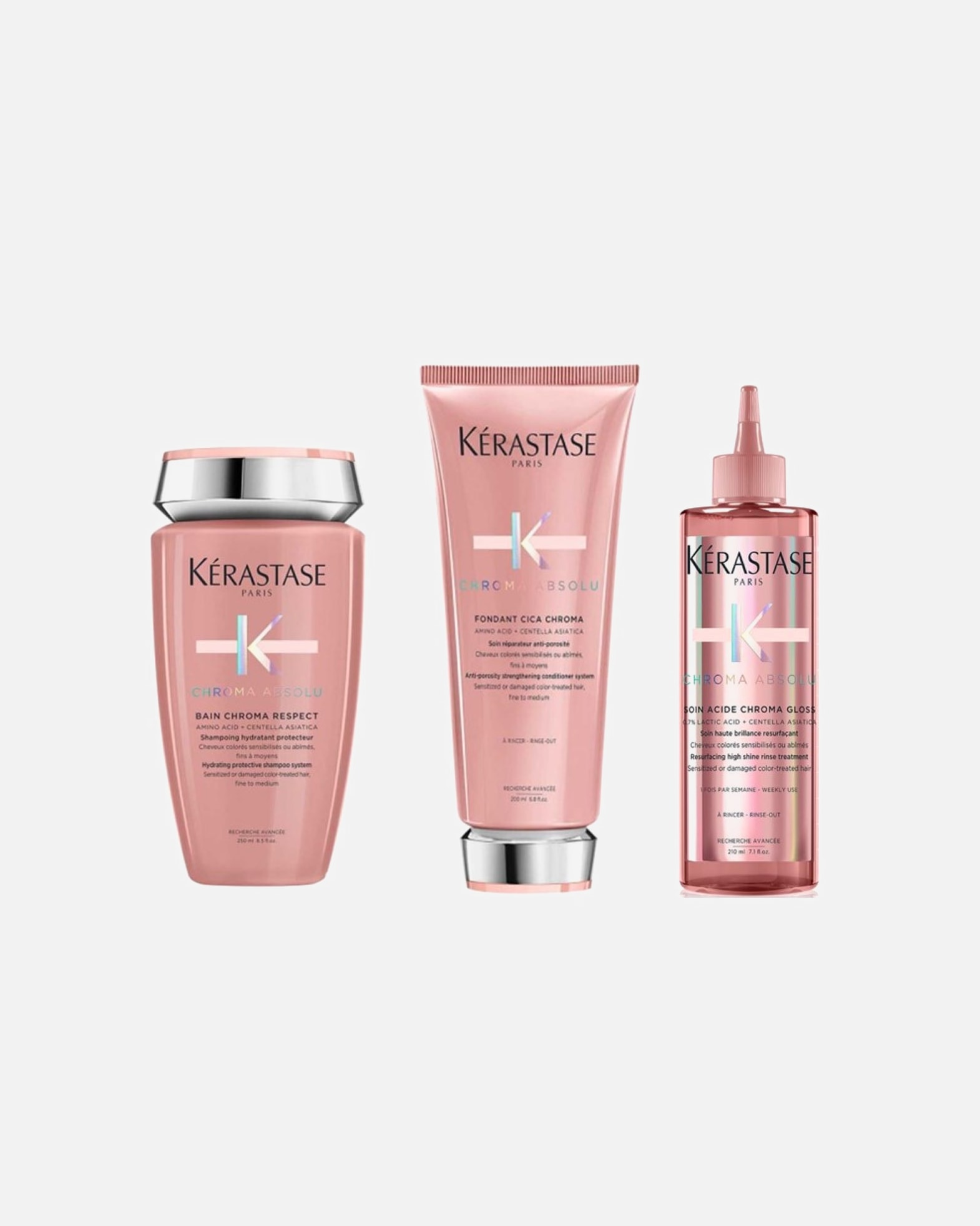 Haarverzorgingsset voor KérastaseChroma Absolu Set Respect (Shampoo / Conditioner / Soin Acide)1 stuk
