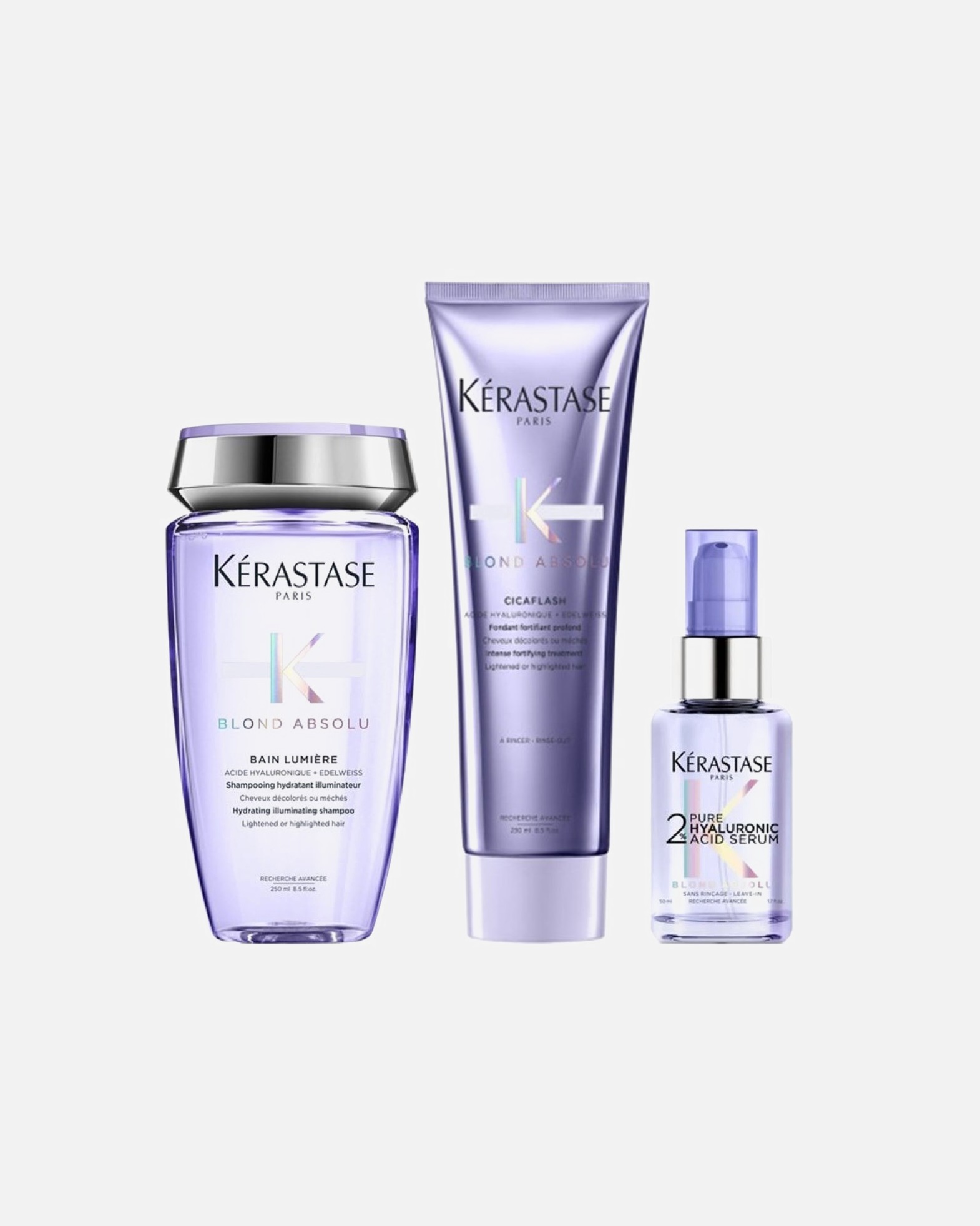 Haarverzorgingsset voor KérastaseBlond Absolu L 3er Set (Bain Lumière / Cicaflash / Hyaluronic Serum)1 Stuk