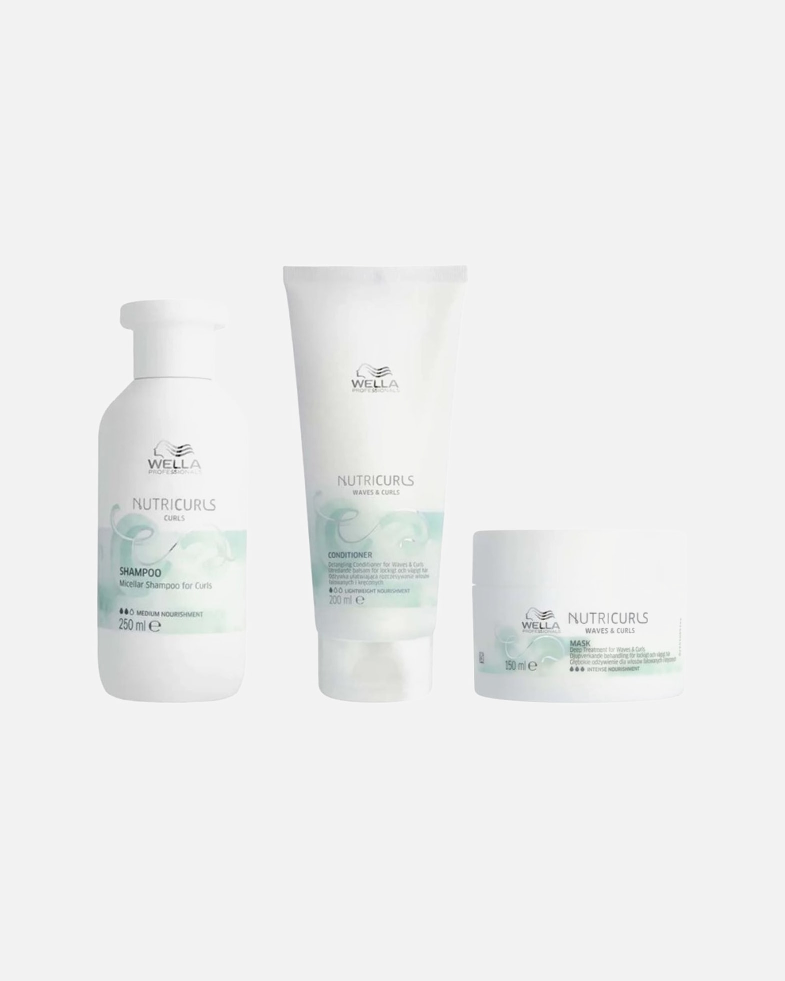 Haarverzorgingsset voor Wella ProfessionalsNutricurls Bundle Masker1 stuk
