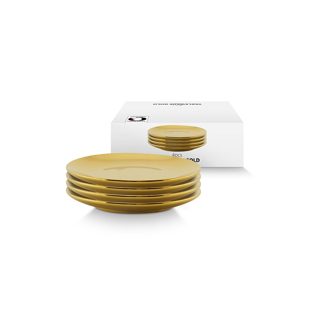 Borden porselein goud 4 stuks
