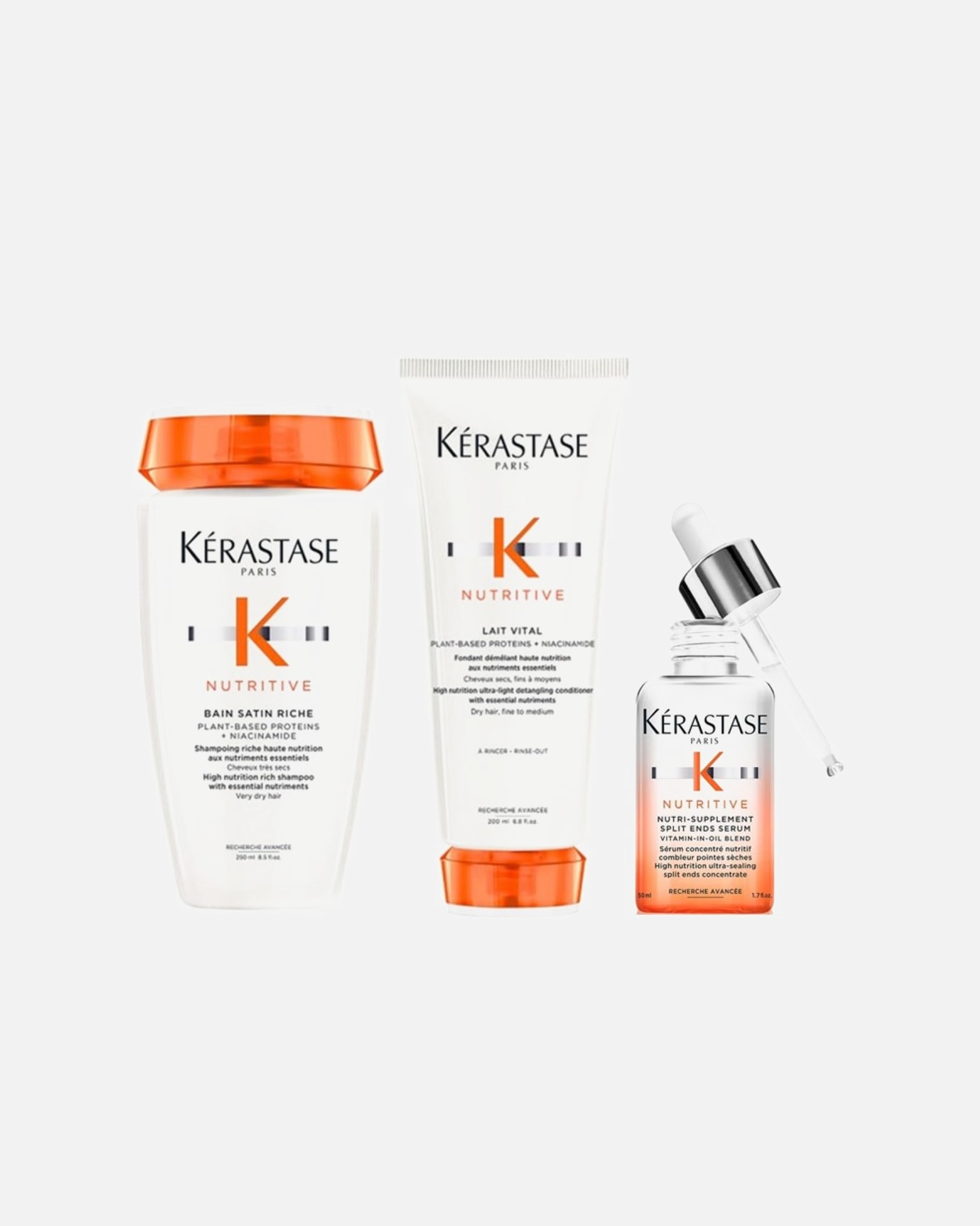 Haarverzorgingsset voor KérastaseNutritive Set RICHE Split Ends (Satin Riche/ Conditioner/ Split Ends Serum)1 stuk