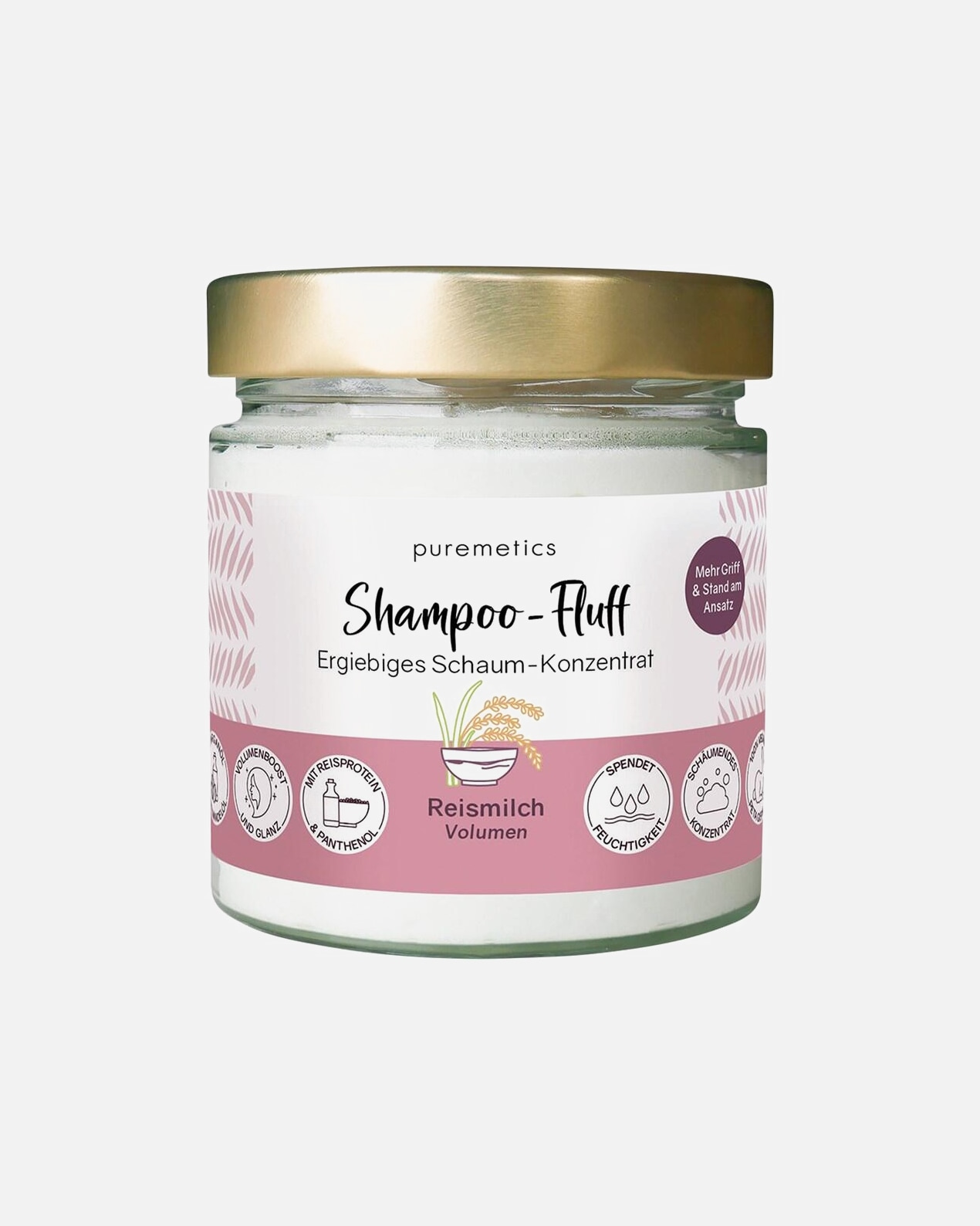 Haarshampoo voor UnisexpuremeticsVolume Shampoo-Fluff 'Rijstmelk150 g