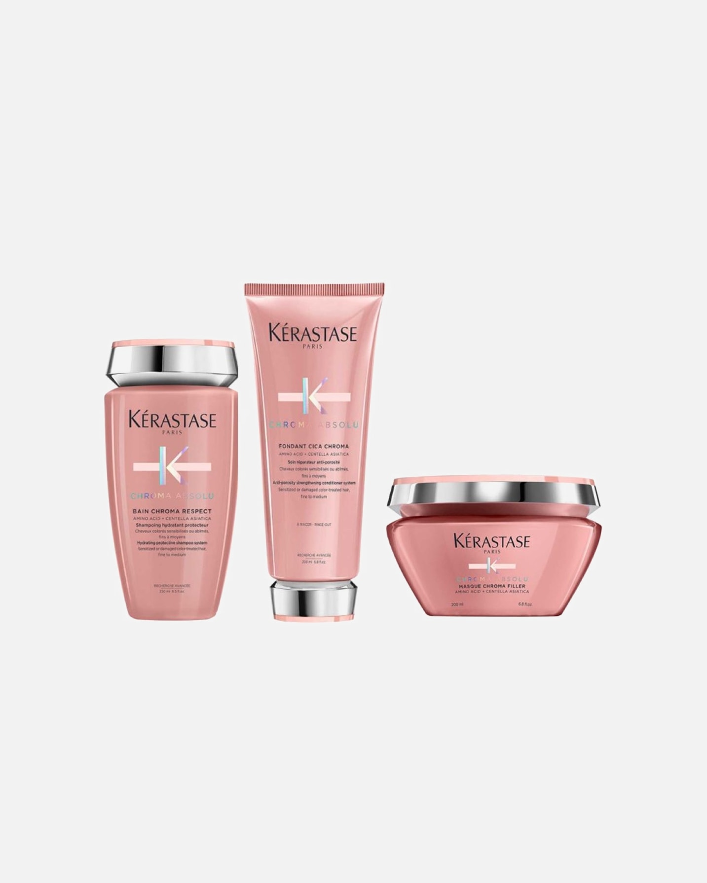 Haarverzorgingsset voor KérastaseChroma Absolu Set Respect Masque (Shampoo / Conditioner/ Masker)1 stuk